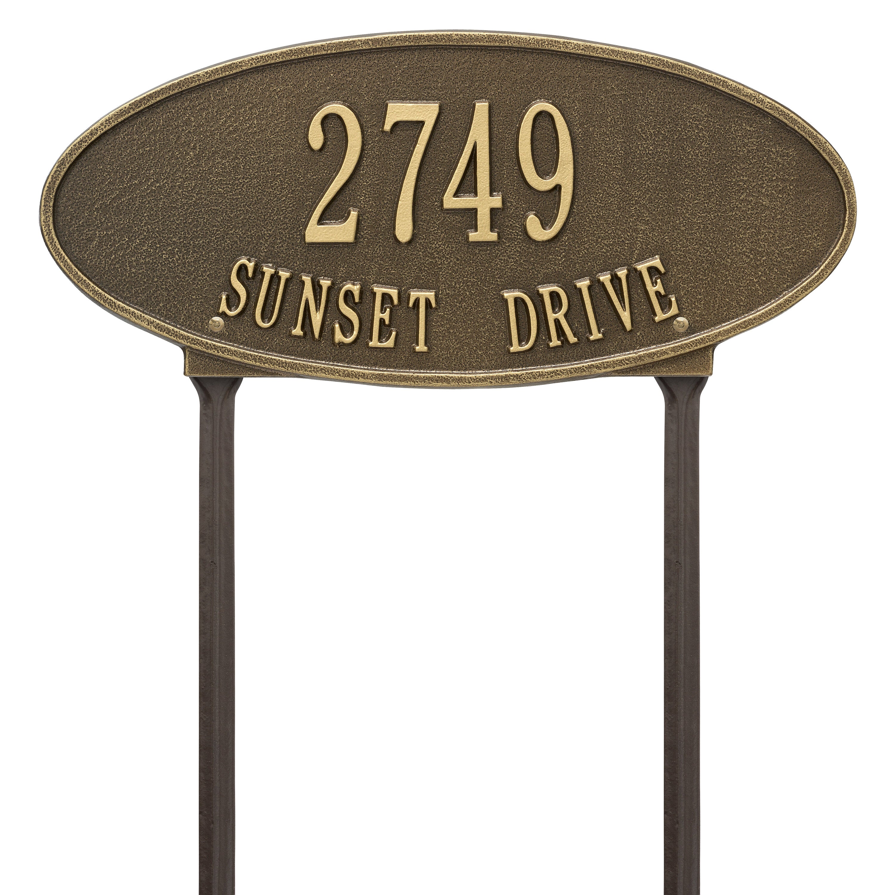 Madison Oval Standard Lawn Address Plaque