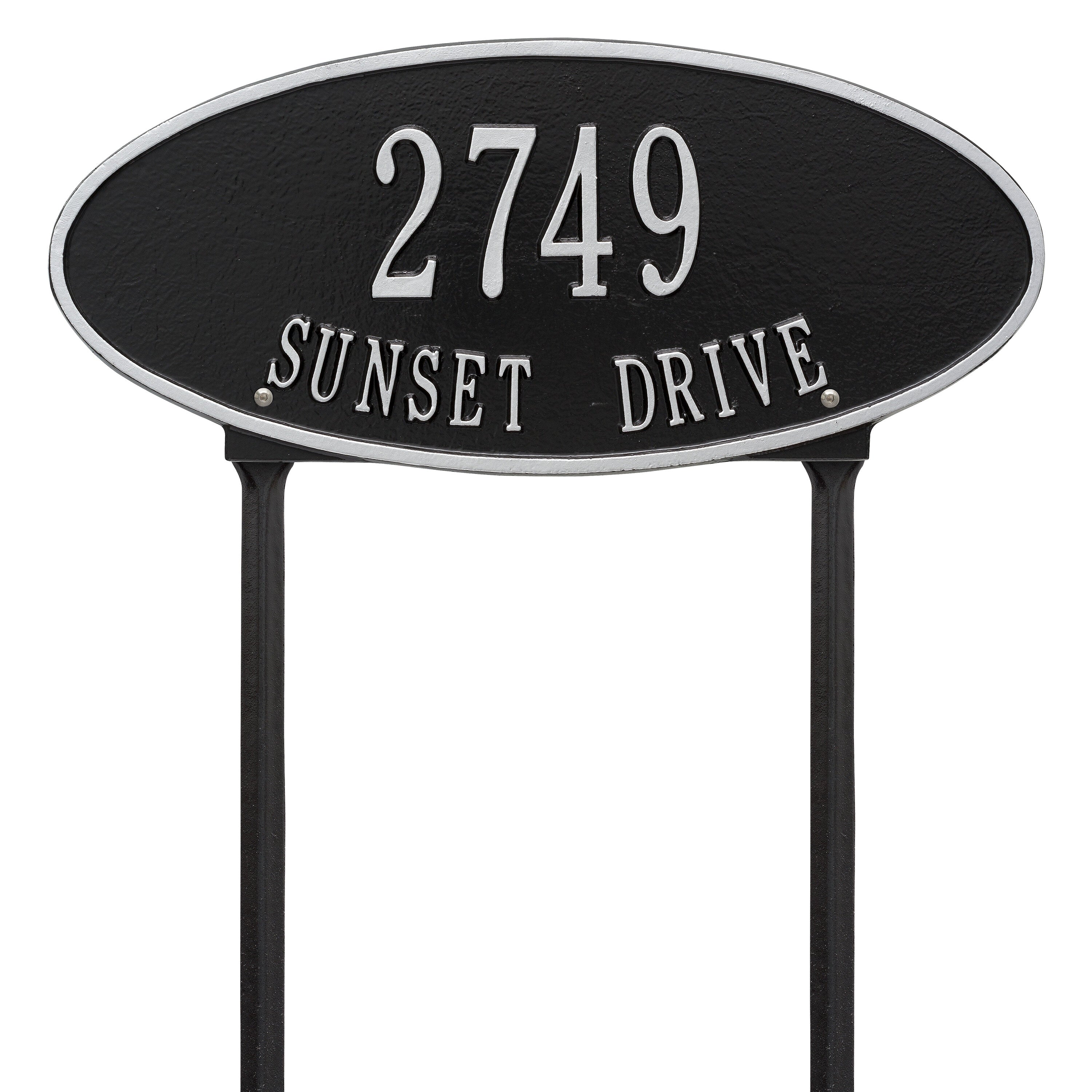 Madison Oval Standard Lawn Address Plaque