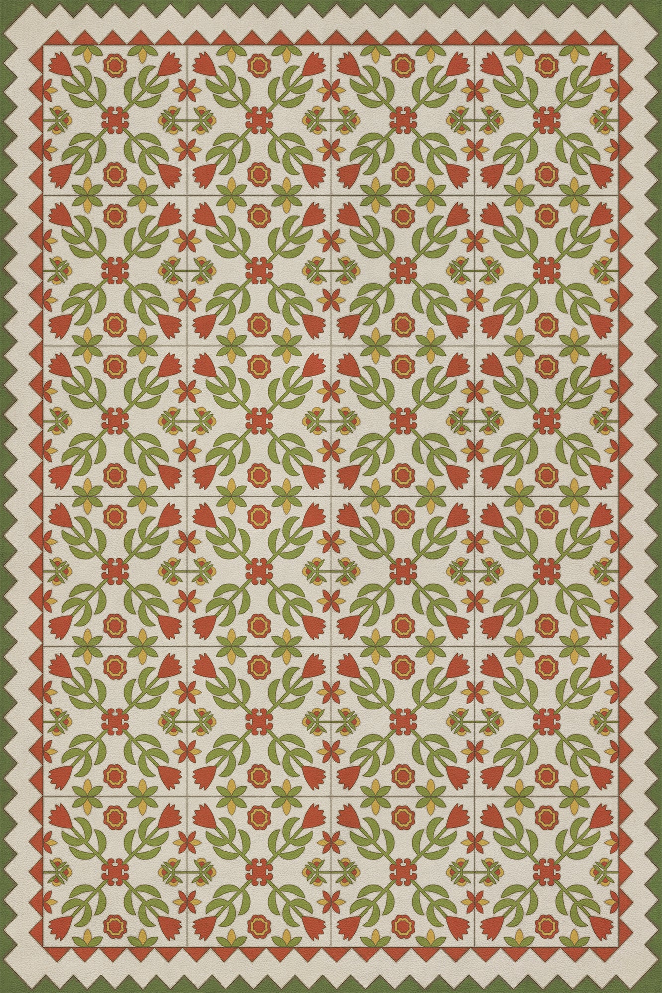 Folk Art Museum - Floral Quilt - Flowers In The Mirror