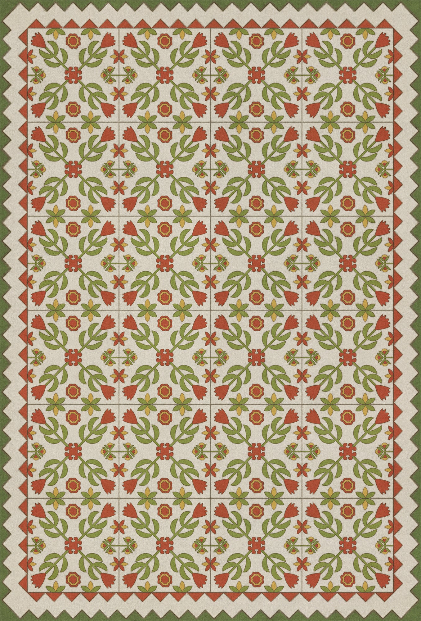 Folk Art Museum - Floral Quilt - Flowers In The Mirror