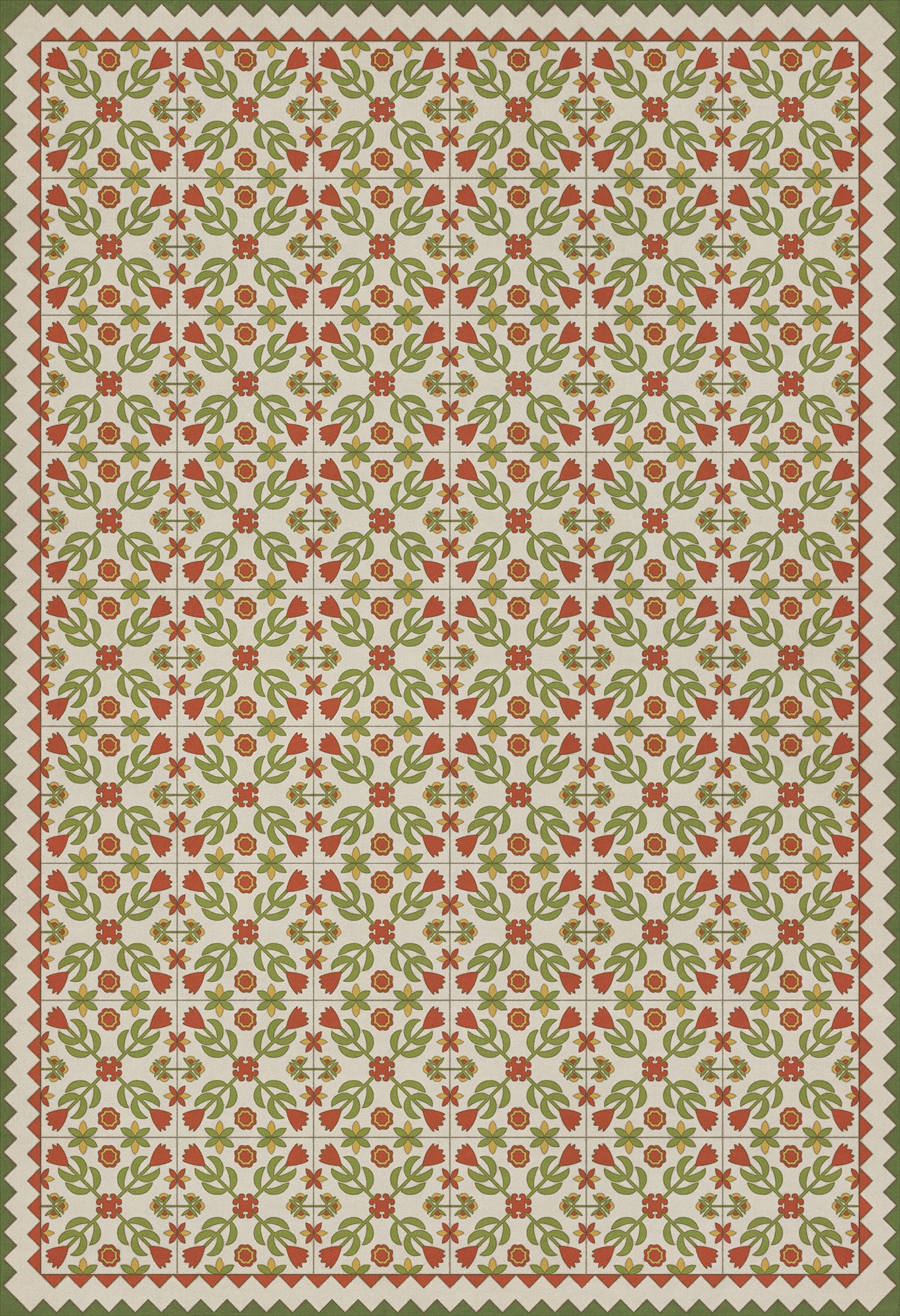 Folk Art Museum - Floral Quilt - Flowers In The Mirror