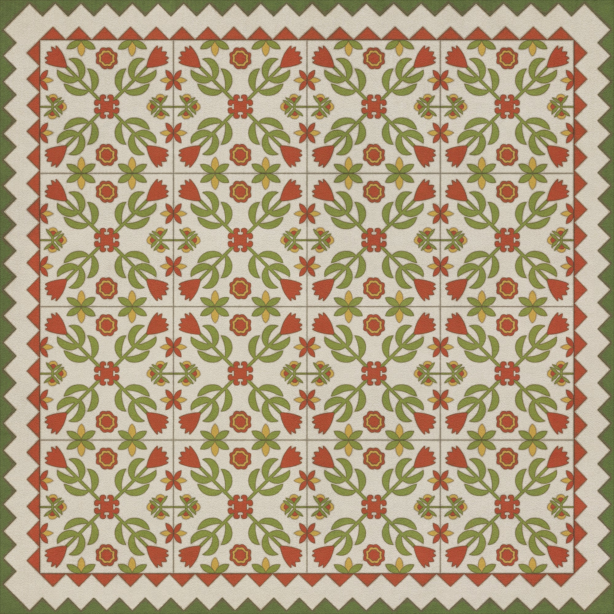 Folk Art Museum - Floral Quilt - Flowers In The Mirror