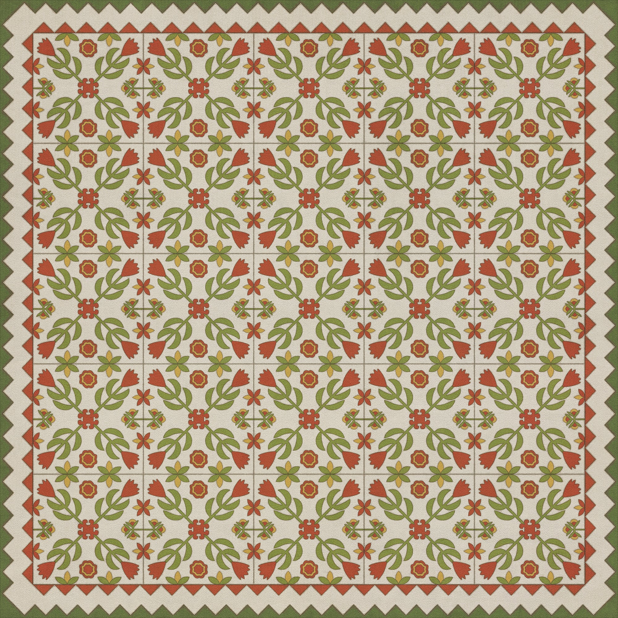 Folk Art Museum - Floral Quilt - Flowers In The Mirror