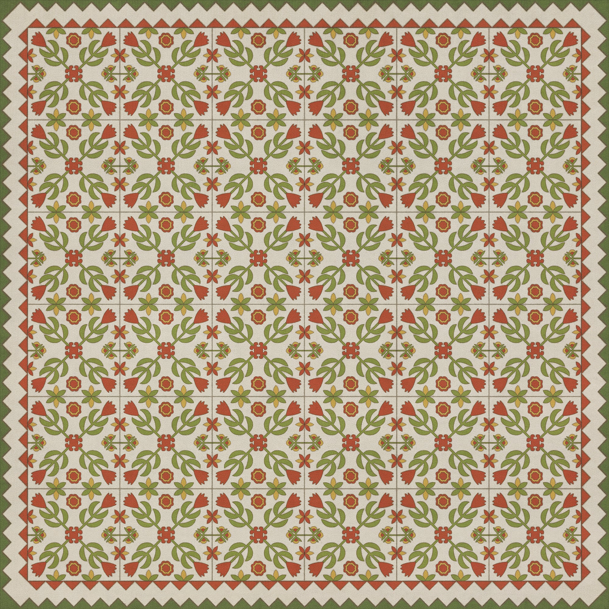 Folk Art Museum - Floral Quilt - Flowers In The Mirror