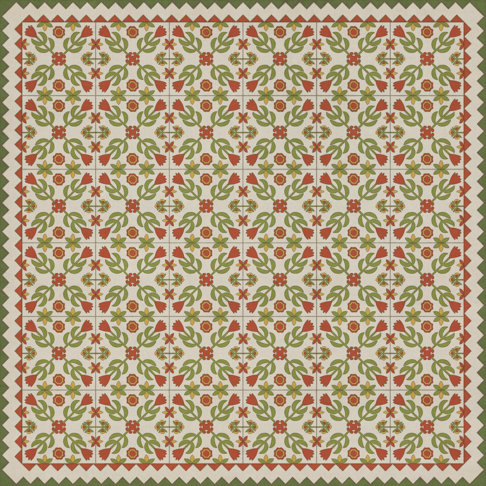 Folk Art Museum - Floral Quilt - Flowers In The Mirror