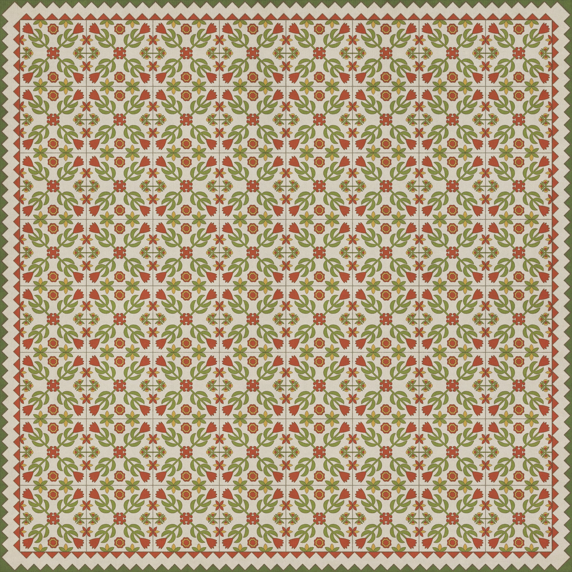 Folk Art Museum - Floral Quilt - Flowers In The Mirror