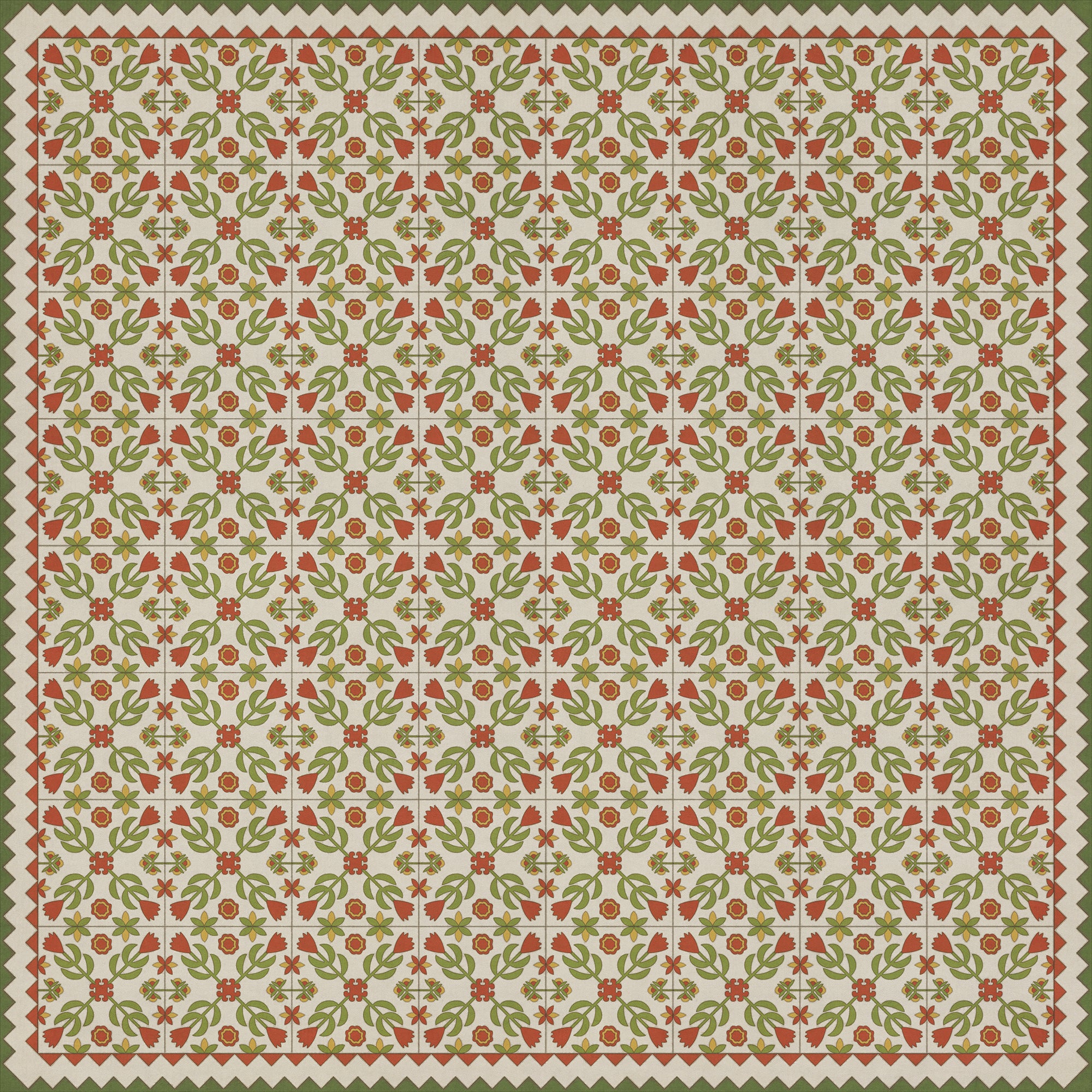 Folk Art Museum - Floral Quilt - Flowers In The Mirror
