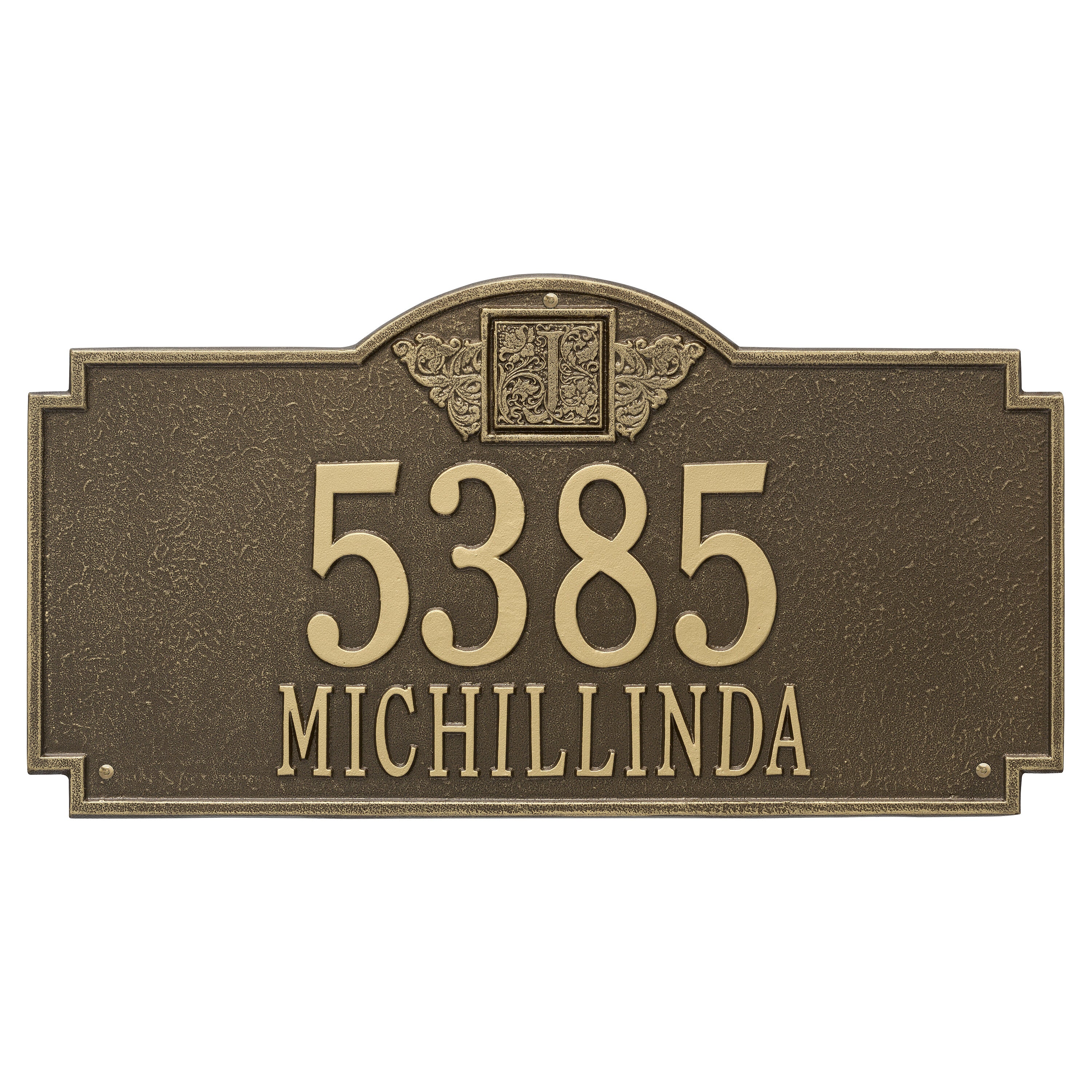 Monogram Estate Wall Address Plaque