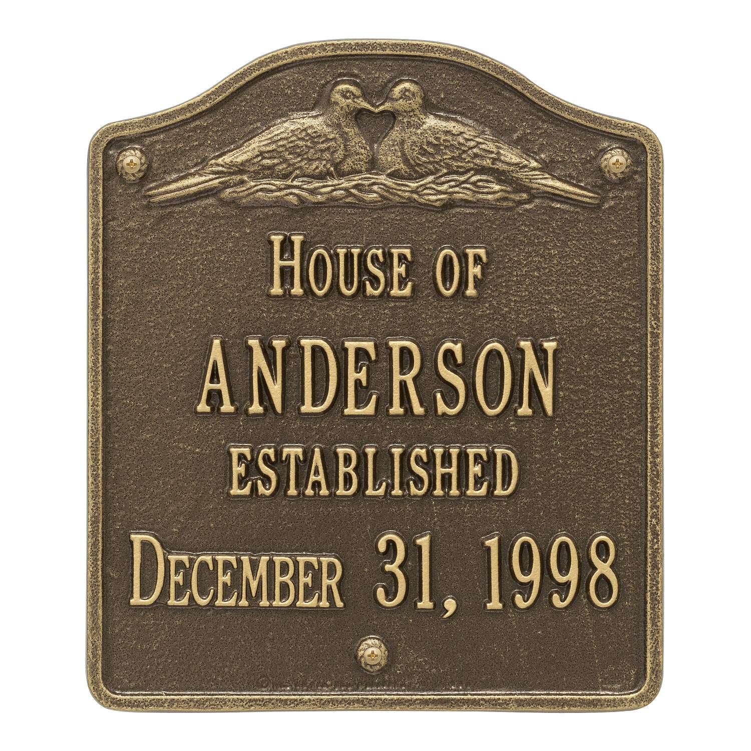 Dove Wall Wedding or Anniversary Plaque
