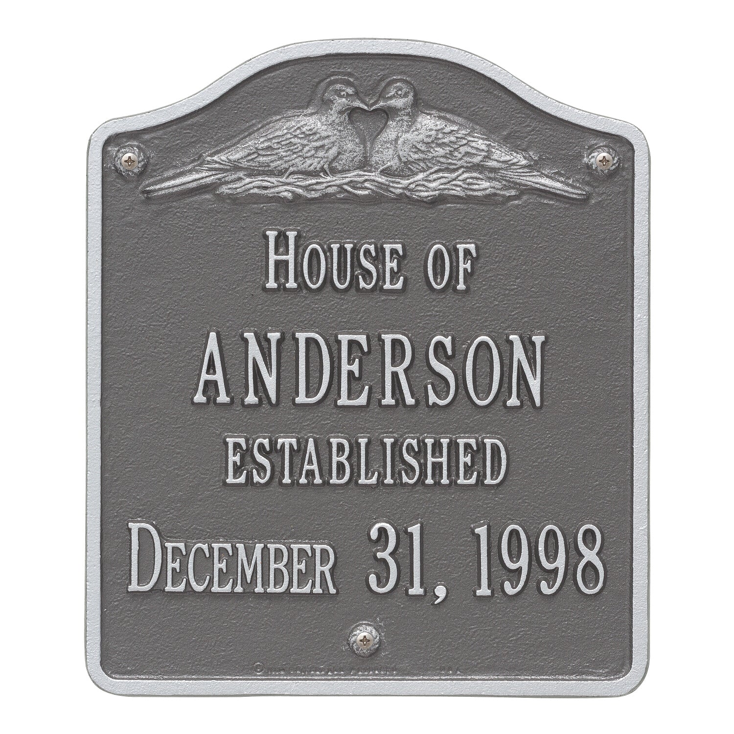 Dove Wall Wedding or Anniversary Plaque