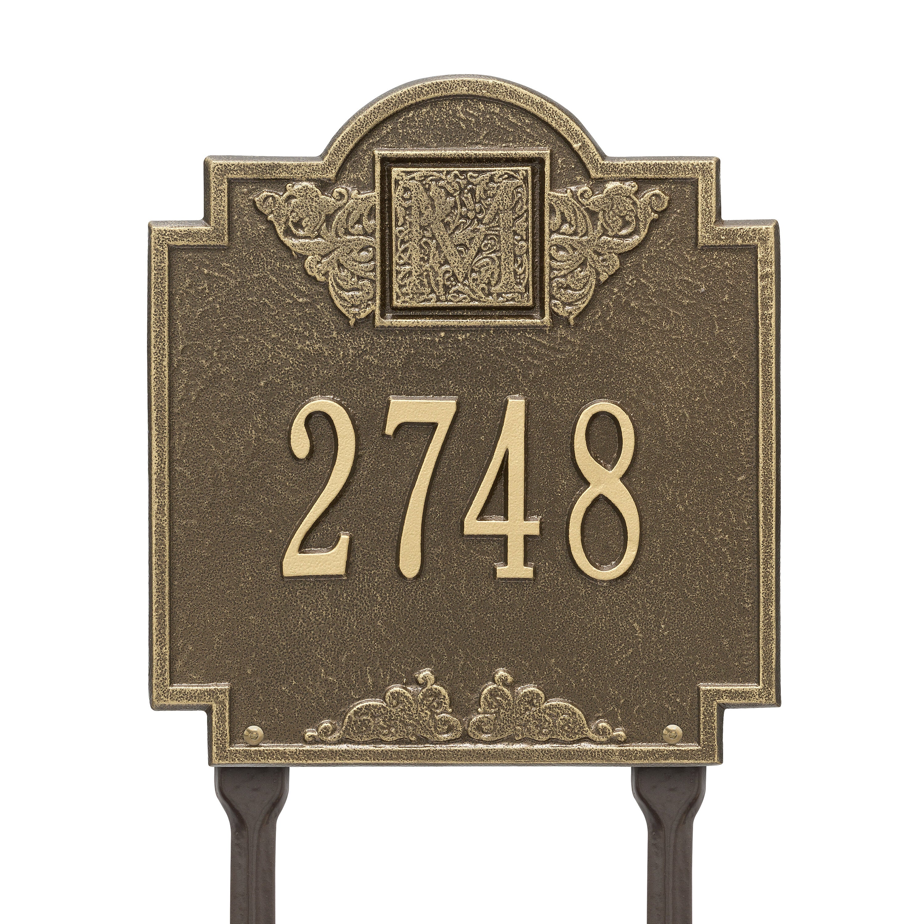 Monogram Standard Lawn Address Plaque