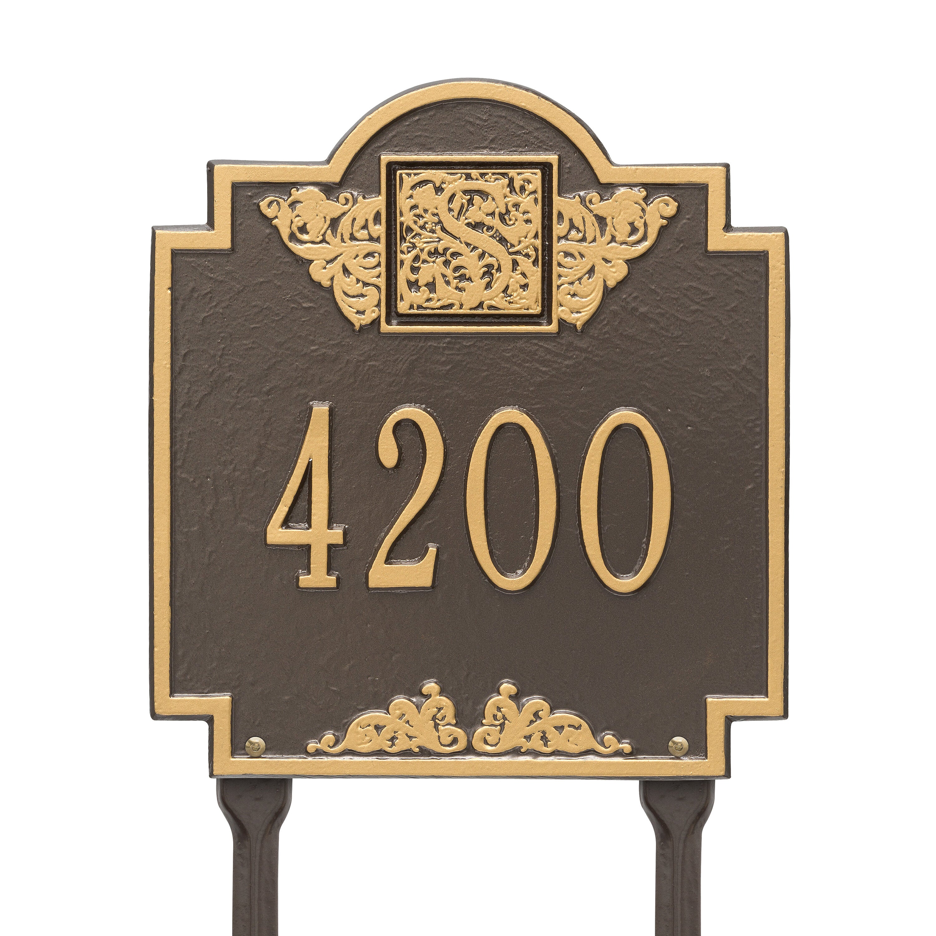 Monogram Standard Lawn Address Plaque