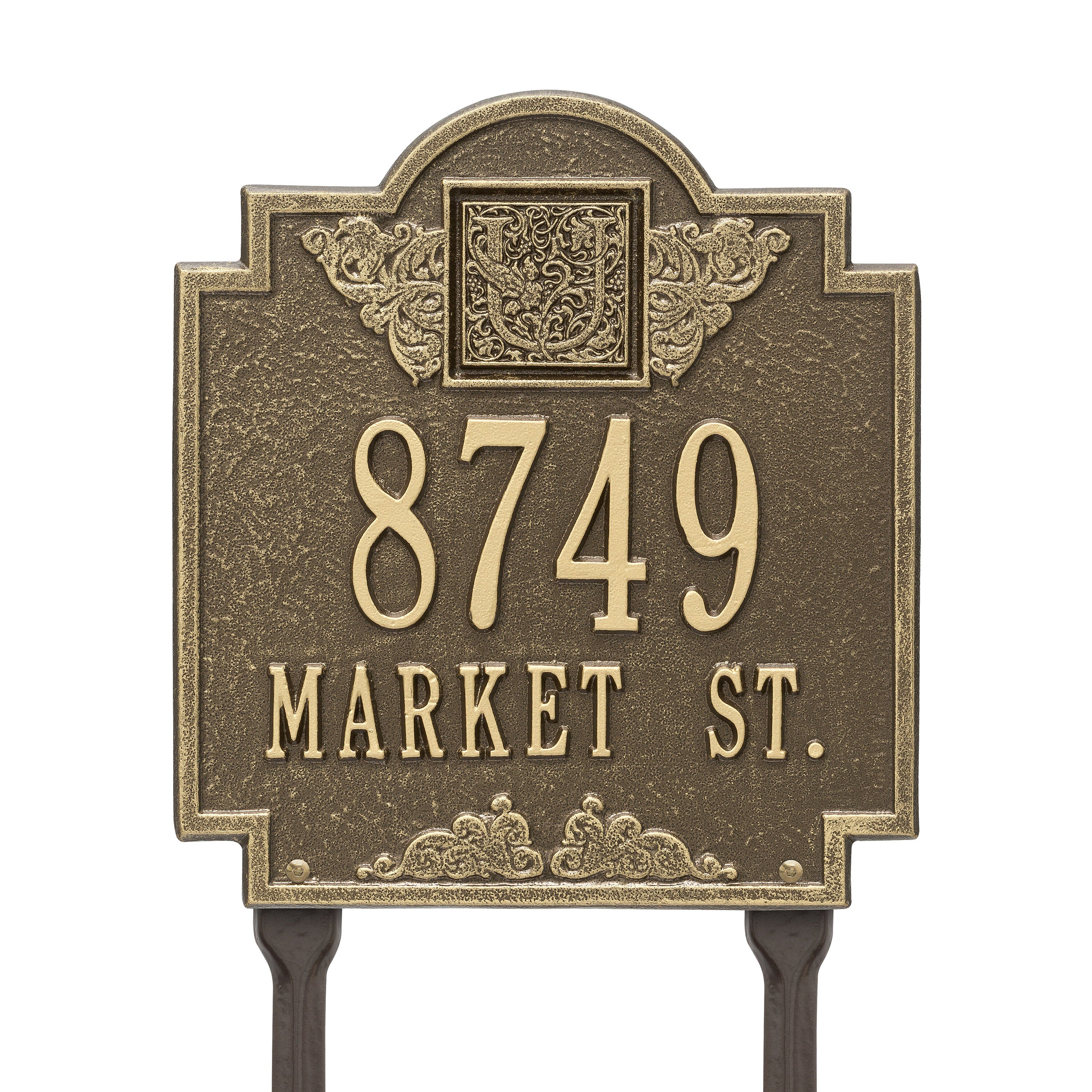 Monogram Standard Lawn Address Plaque