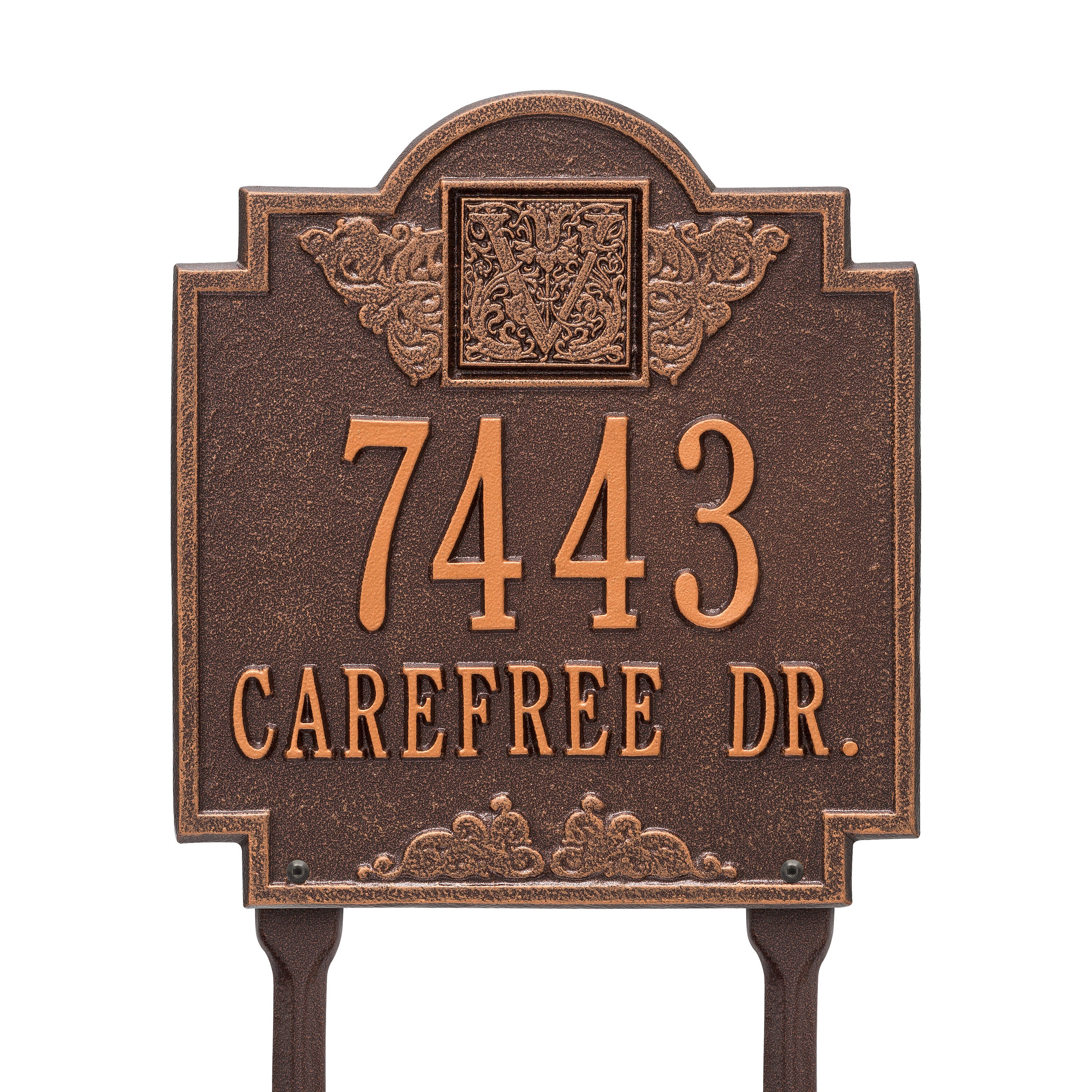 Monogram Standard Lawn Address Plaque