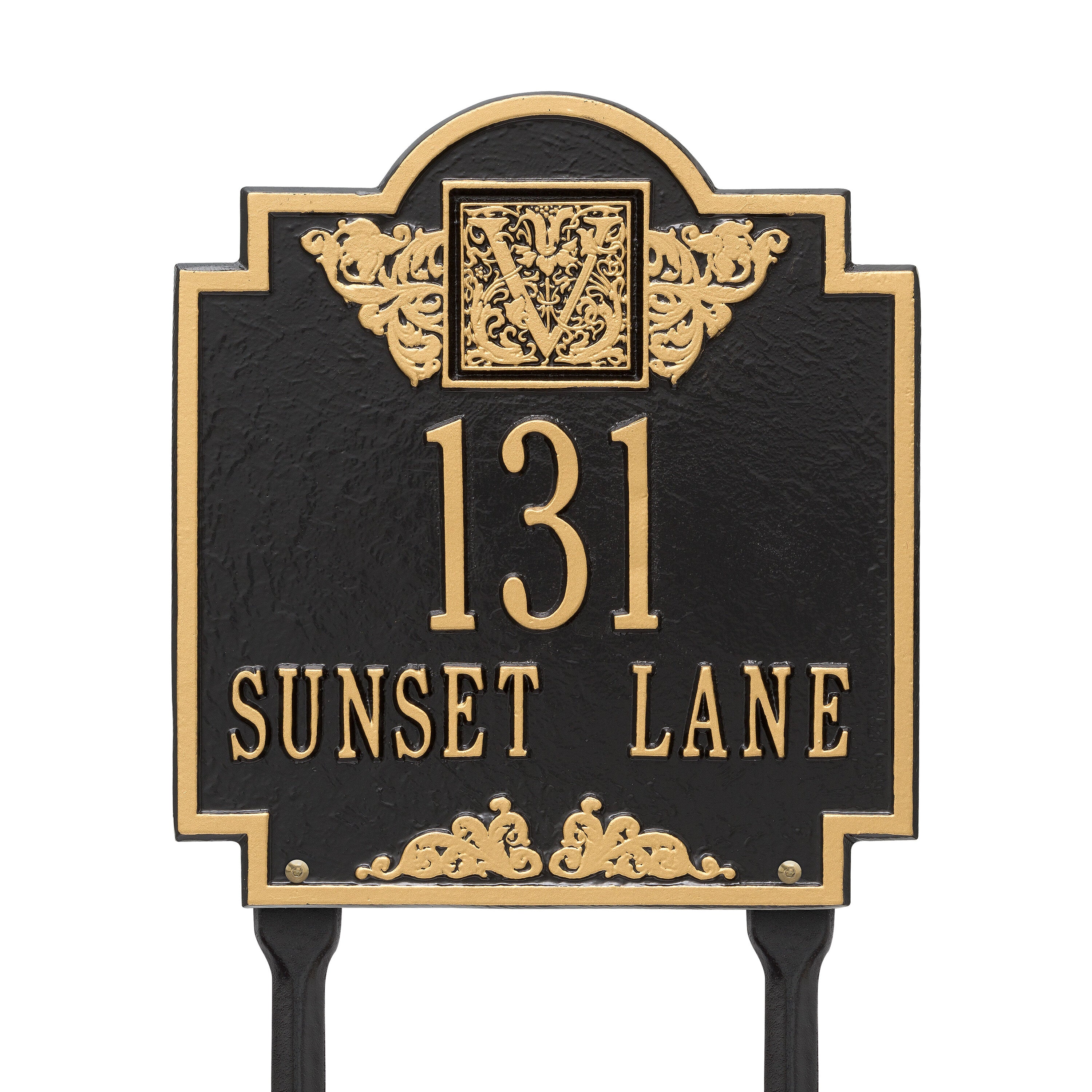 Monogram Standard Lawn Address Plaque