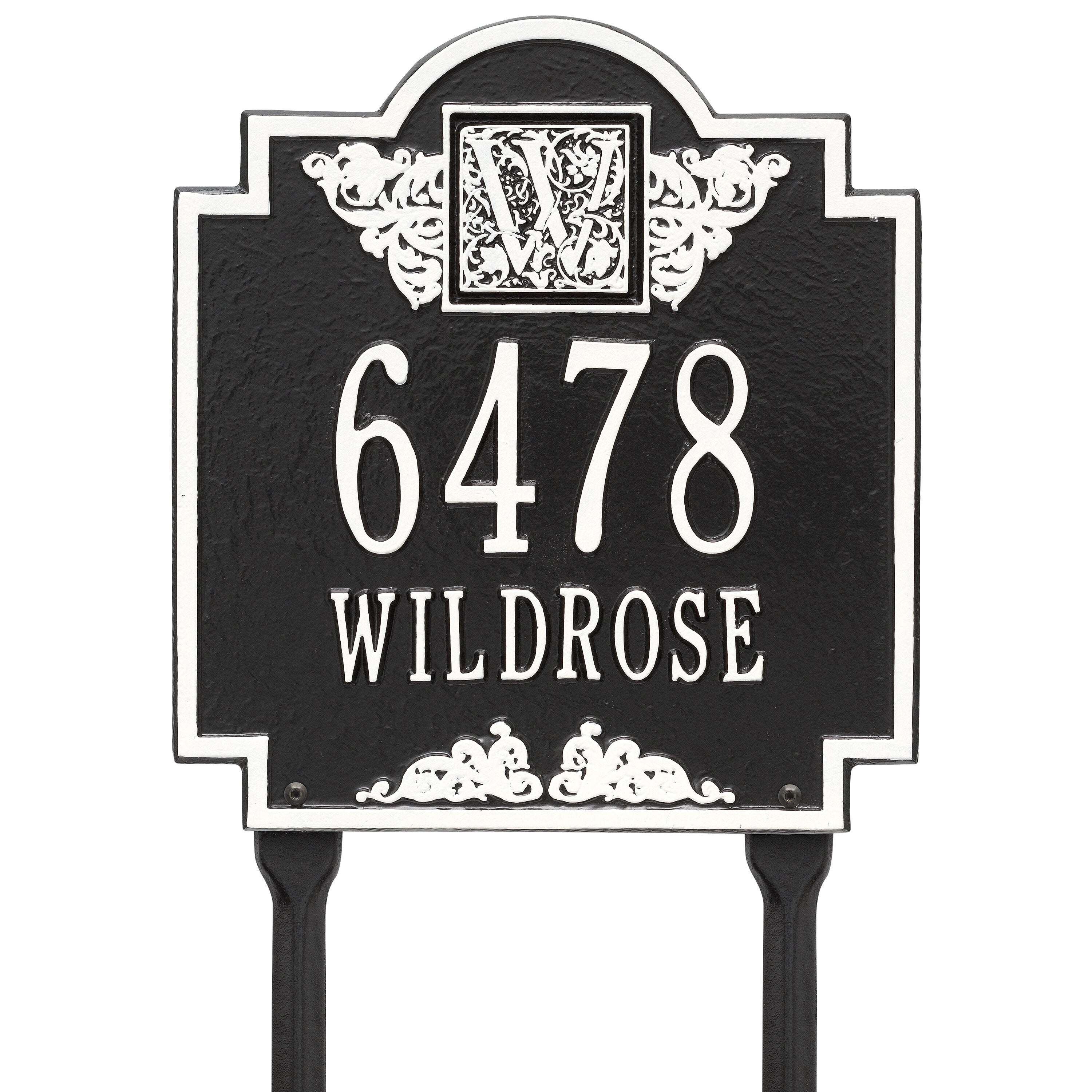 Monogram Standard Lawn Address Plaque