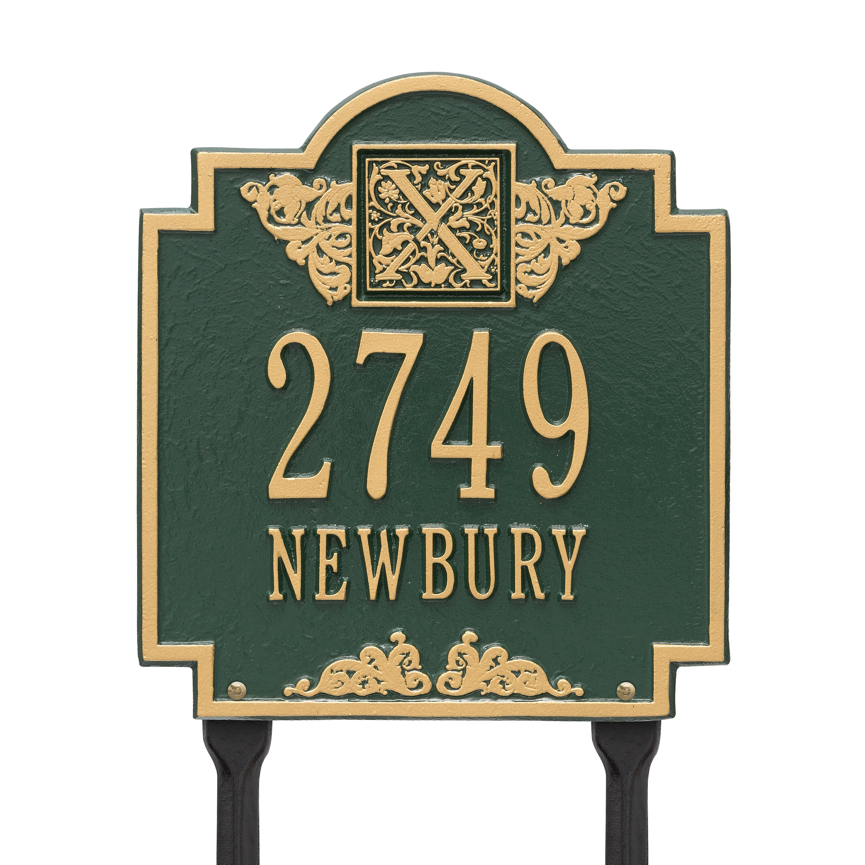 Monogram Standard Lawn Address Plaque