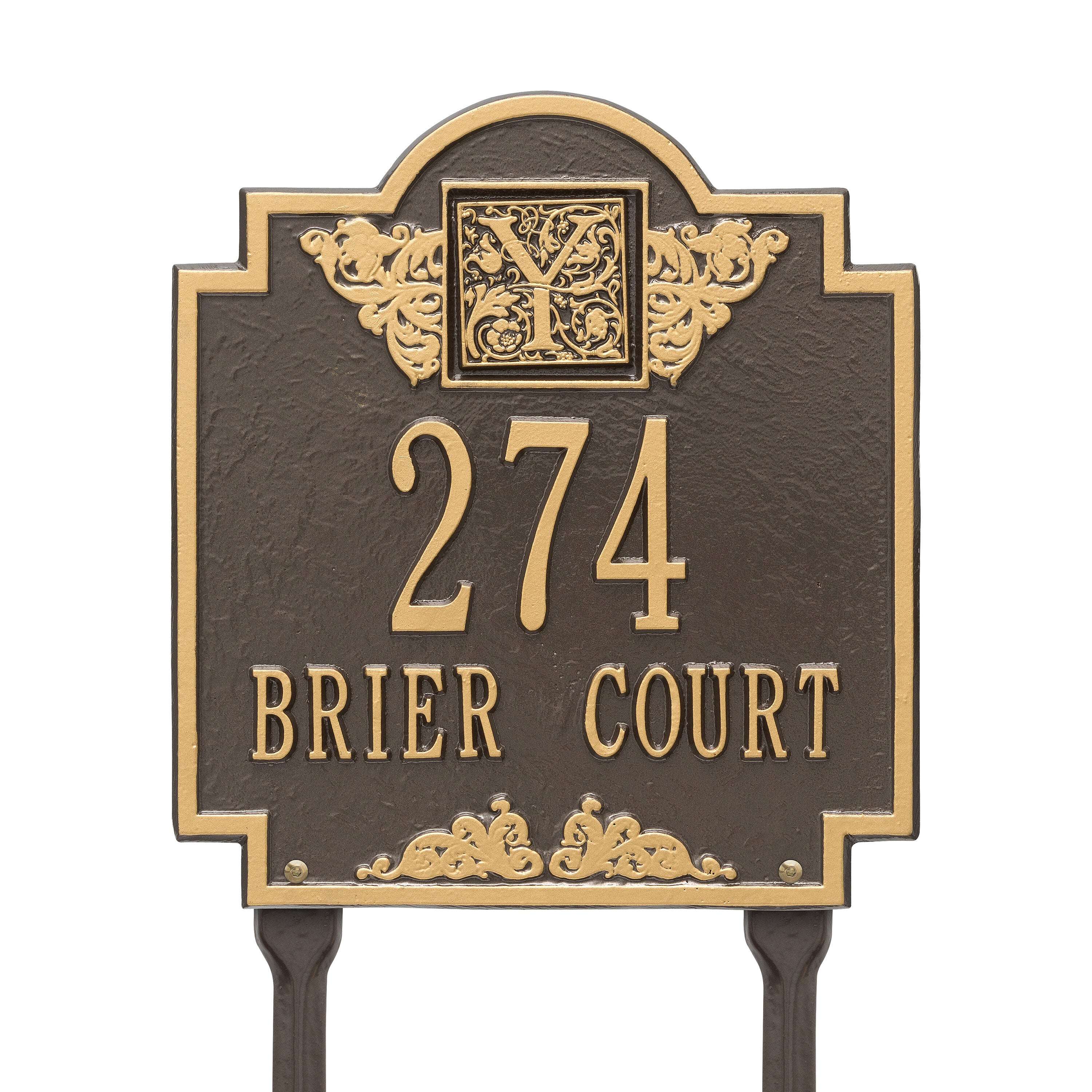 Monogram Standard Lawn Address Plaque