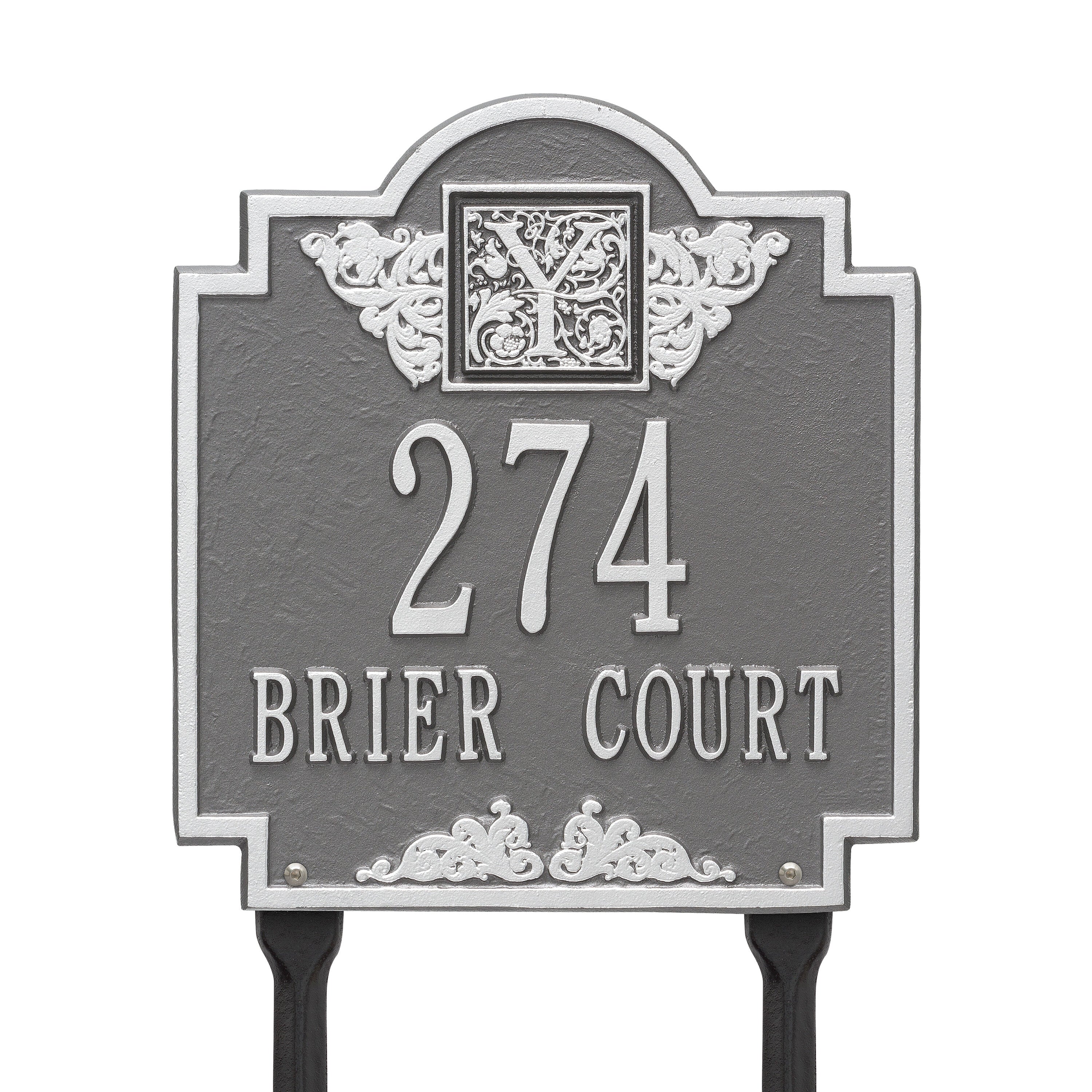 Monogram Standard Lawn Address Plaque