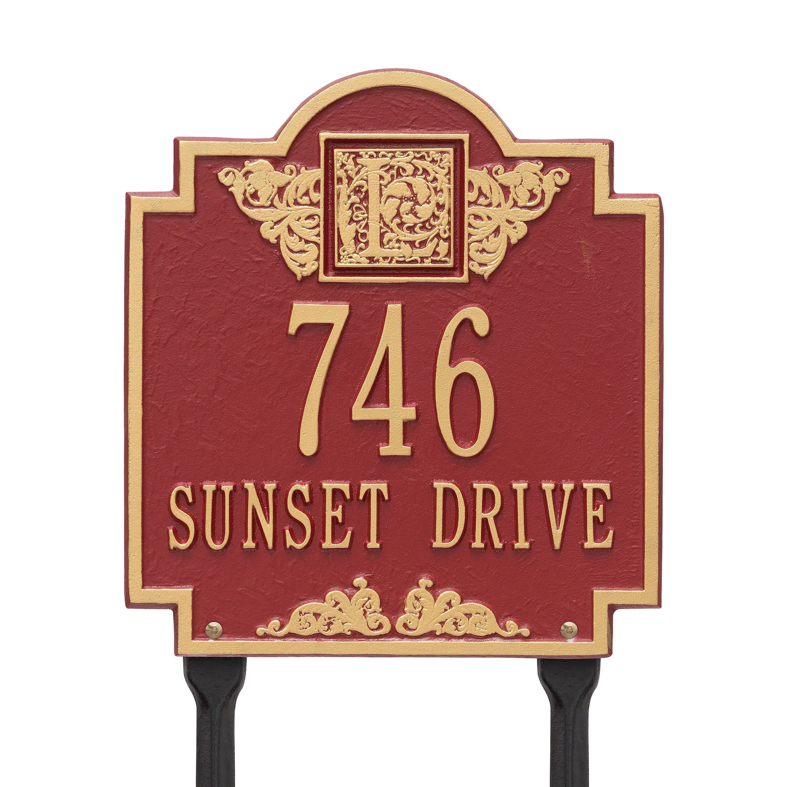 Monogram Standard Lawn Address Plaque