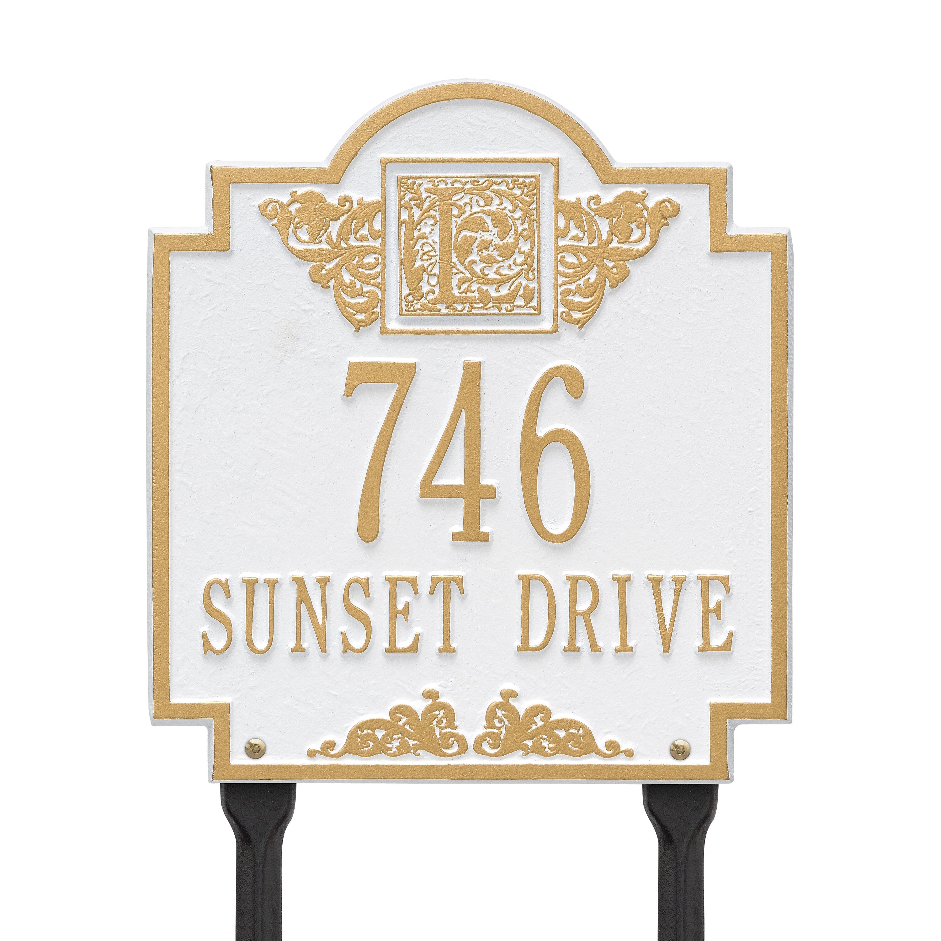 Monogram Standard Lawn Address Plaque