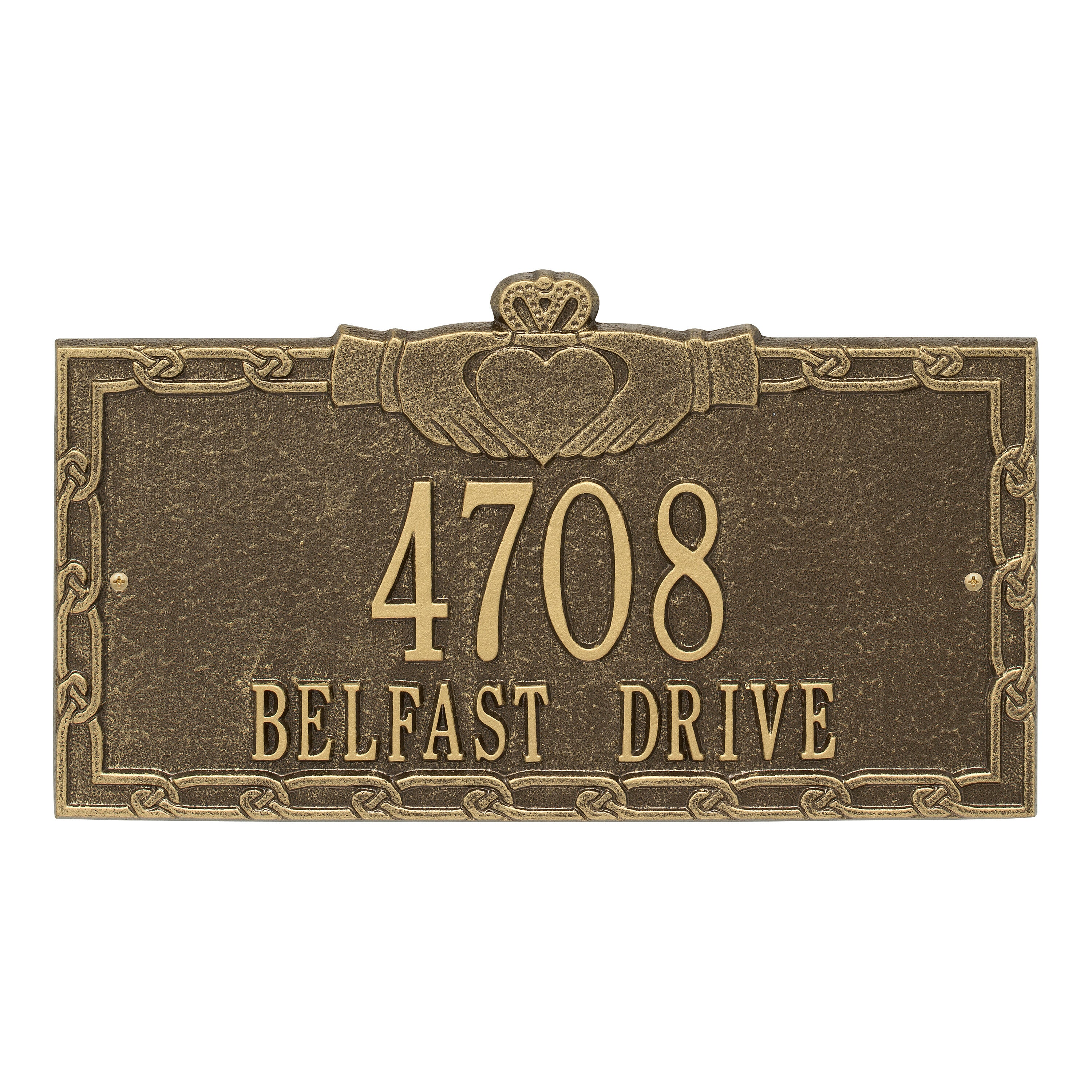 Claddagh Wall Address Plaque