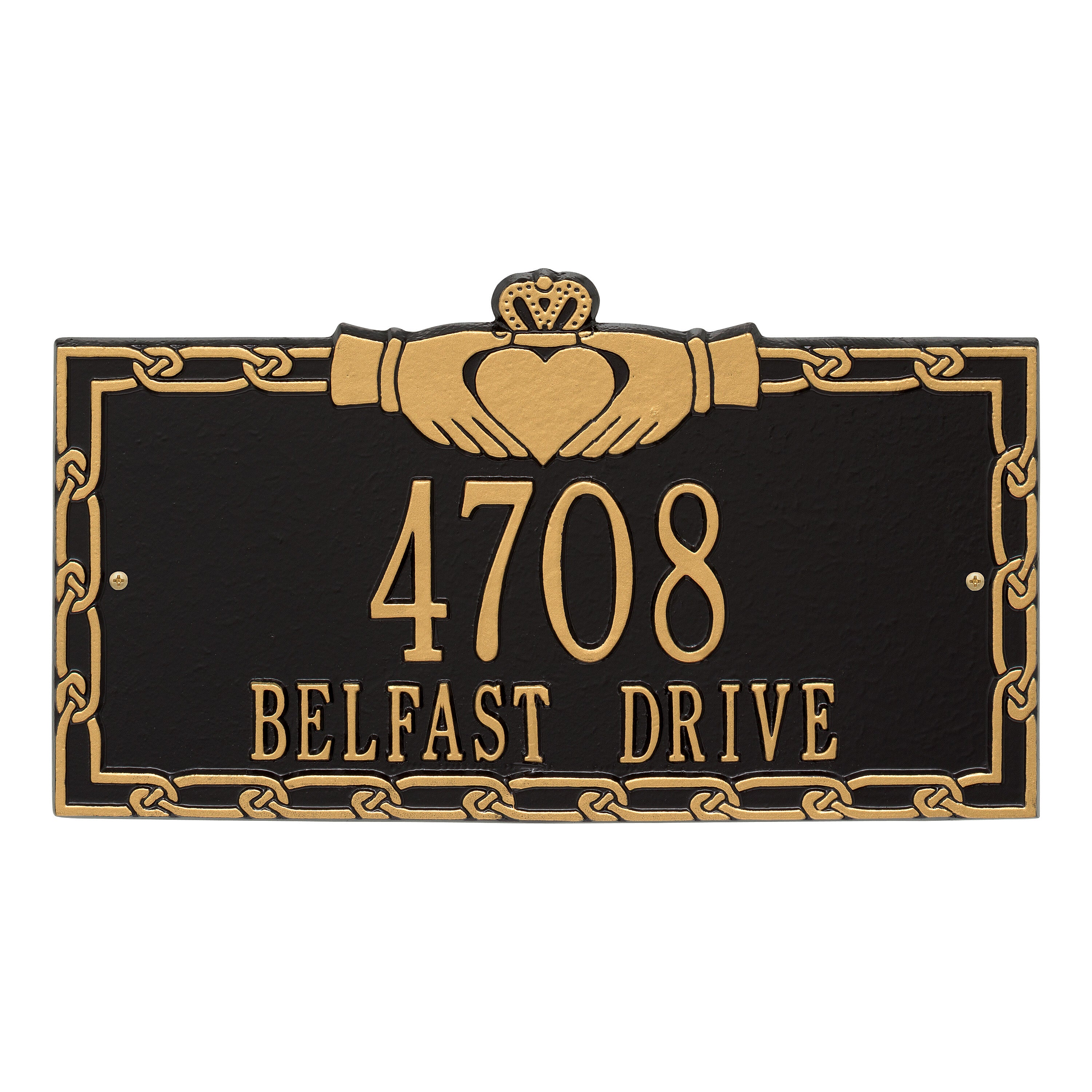 Claddagh Wall Address Plaque
