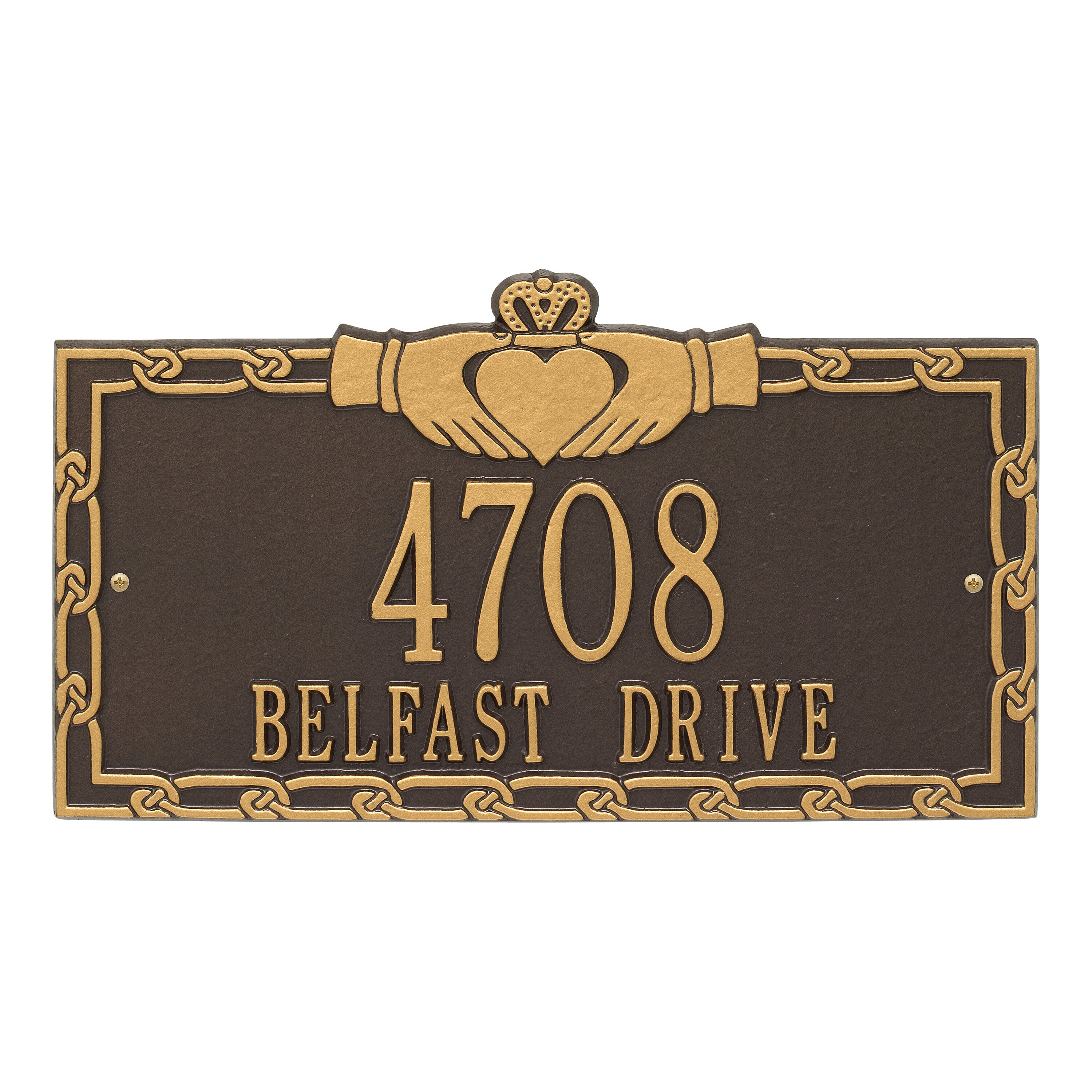 Claddagh Wall Address Plaque
