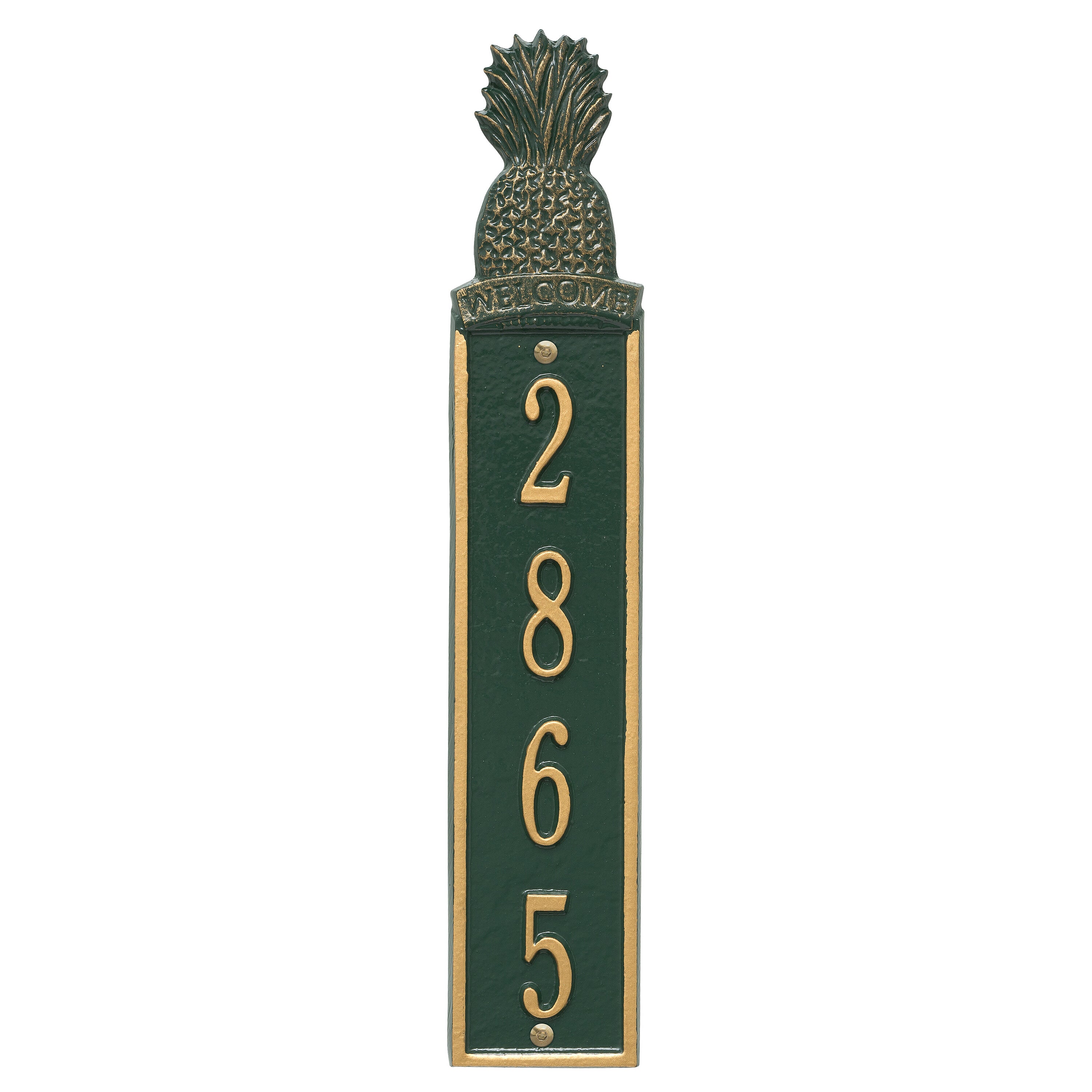 Welcome Pineapple Vertical Wall Plaque