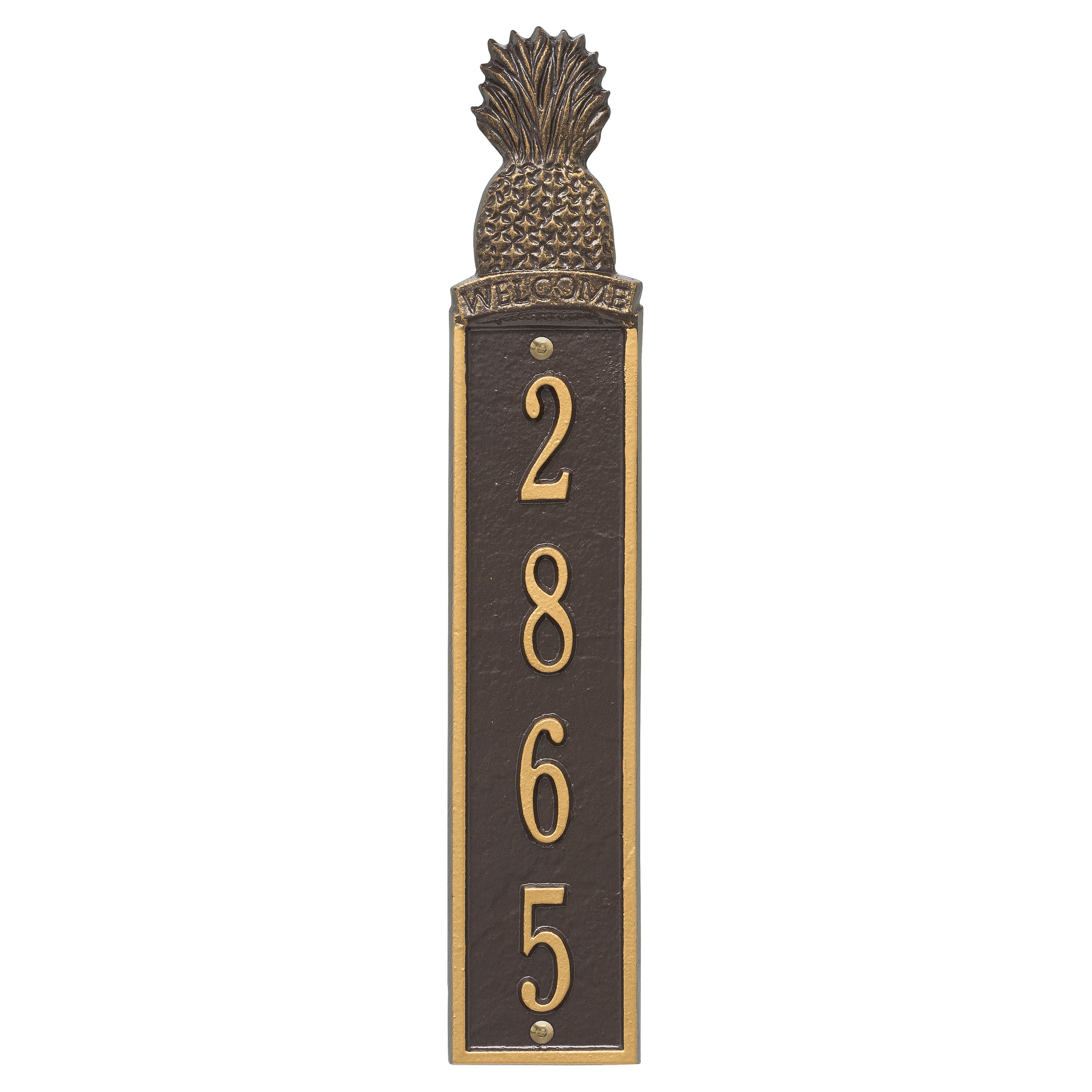 Welcome Pineapple Vertical Wall Plaque