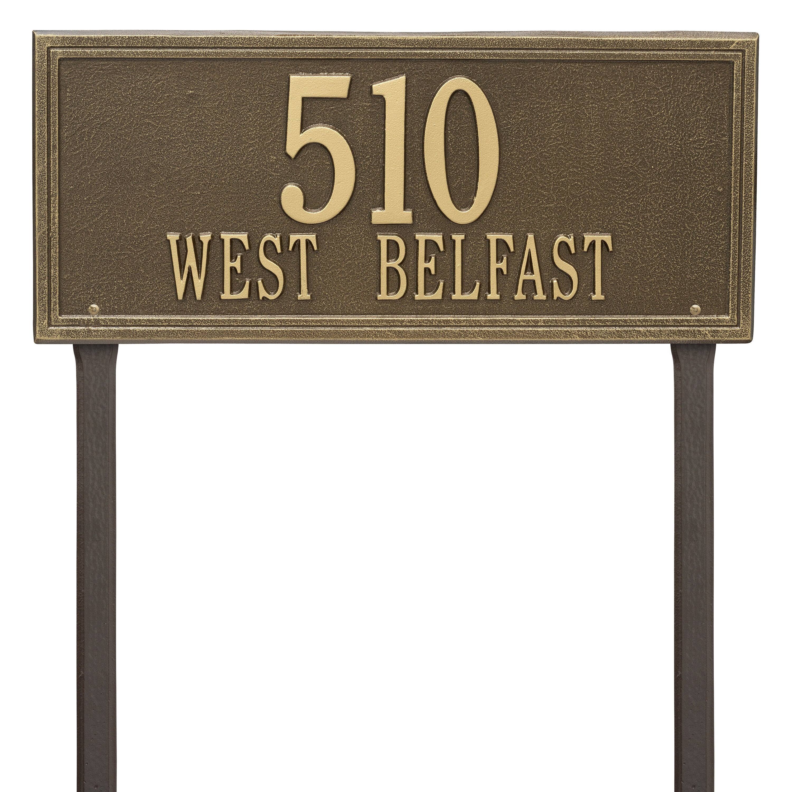 Double Line Lawn Address Plaque (Estate Size)