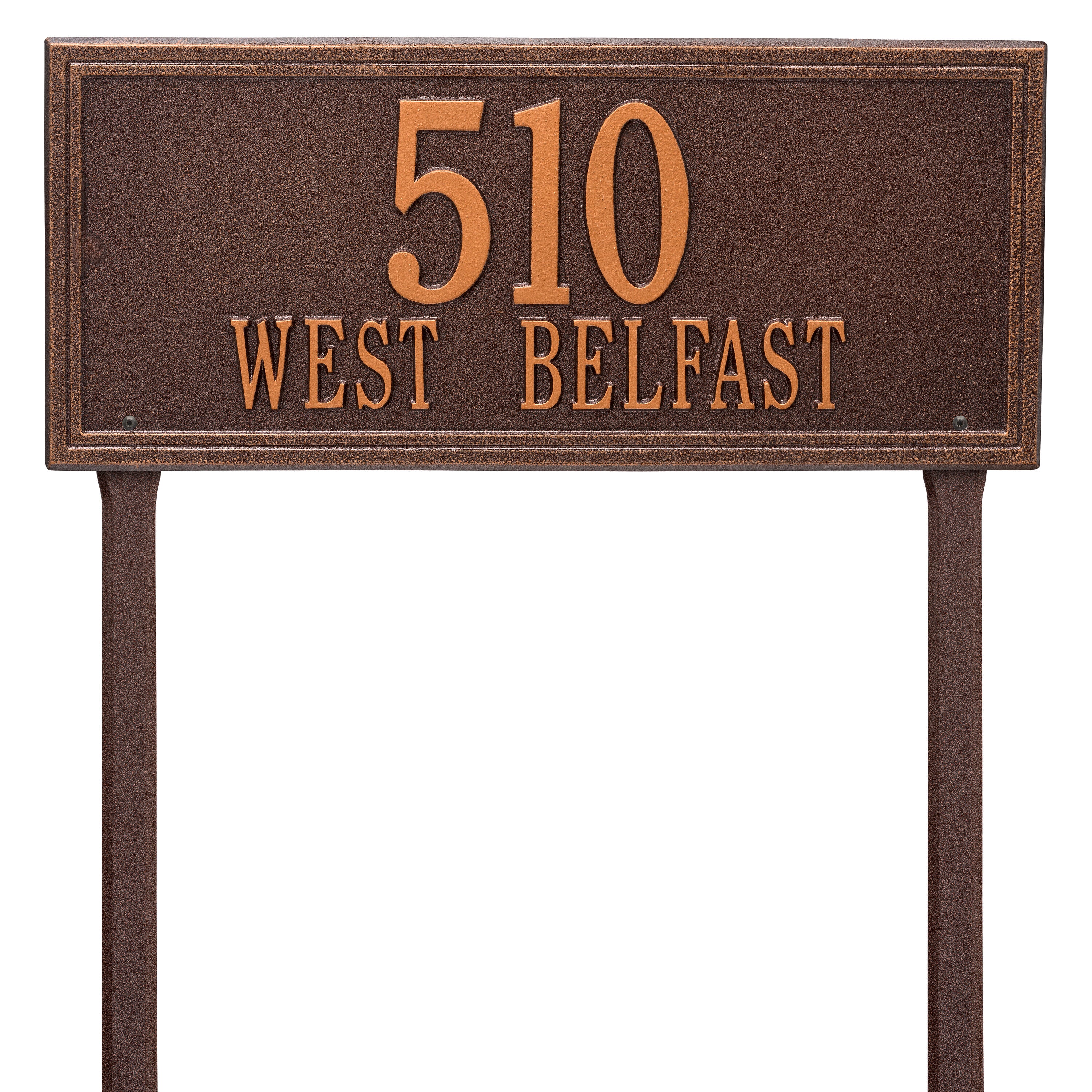 Double Line Lawn Address Plaque (Estate Size)