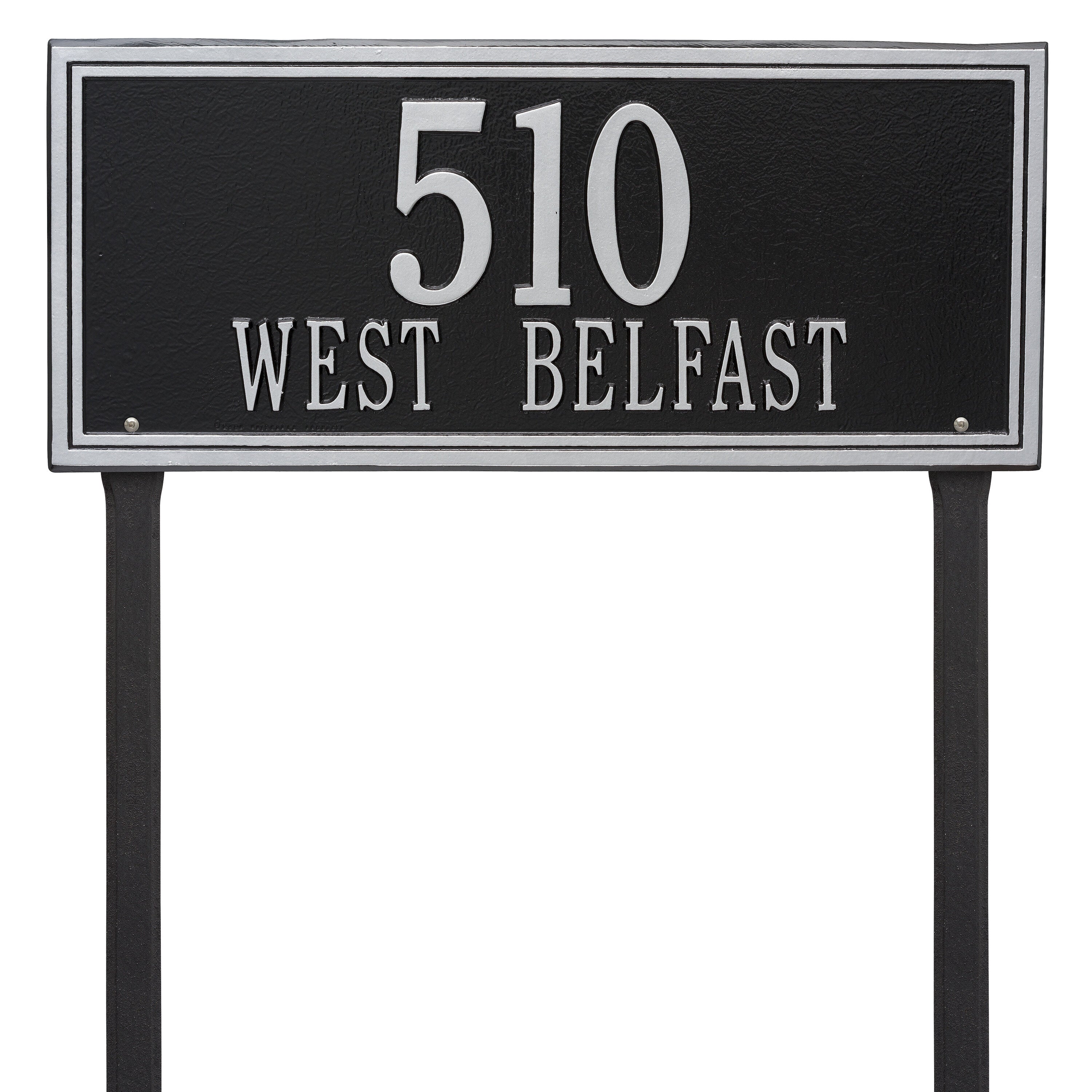 Double Line Lawn Address Plaque (Estate Size)