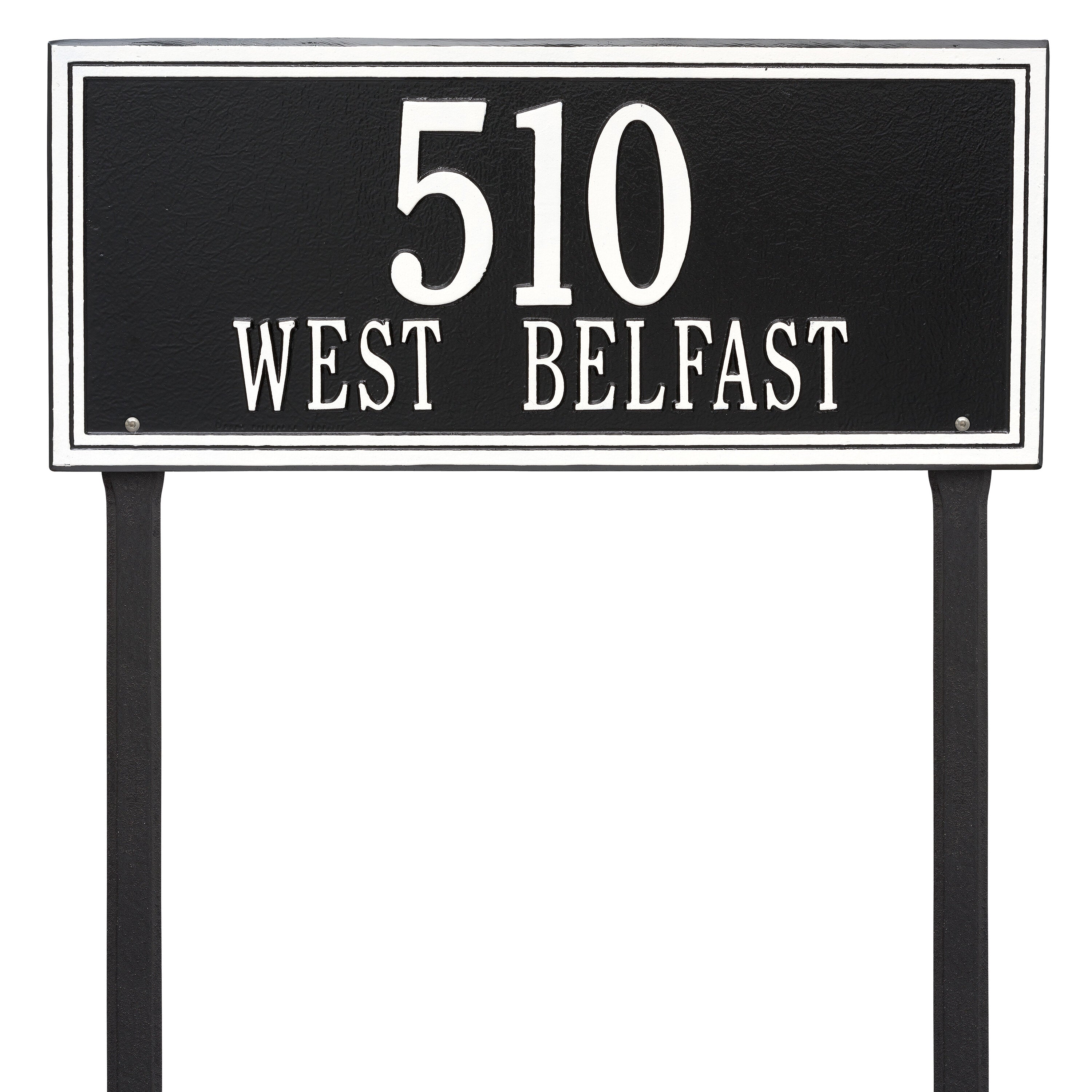 Double Line Lawn Address Plaque (Estate Size)