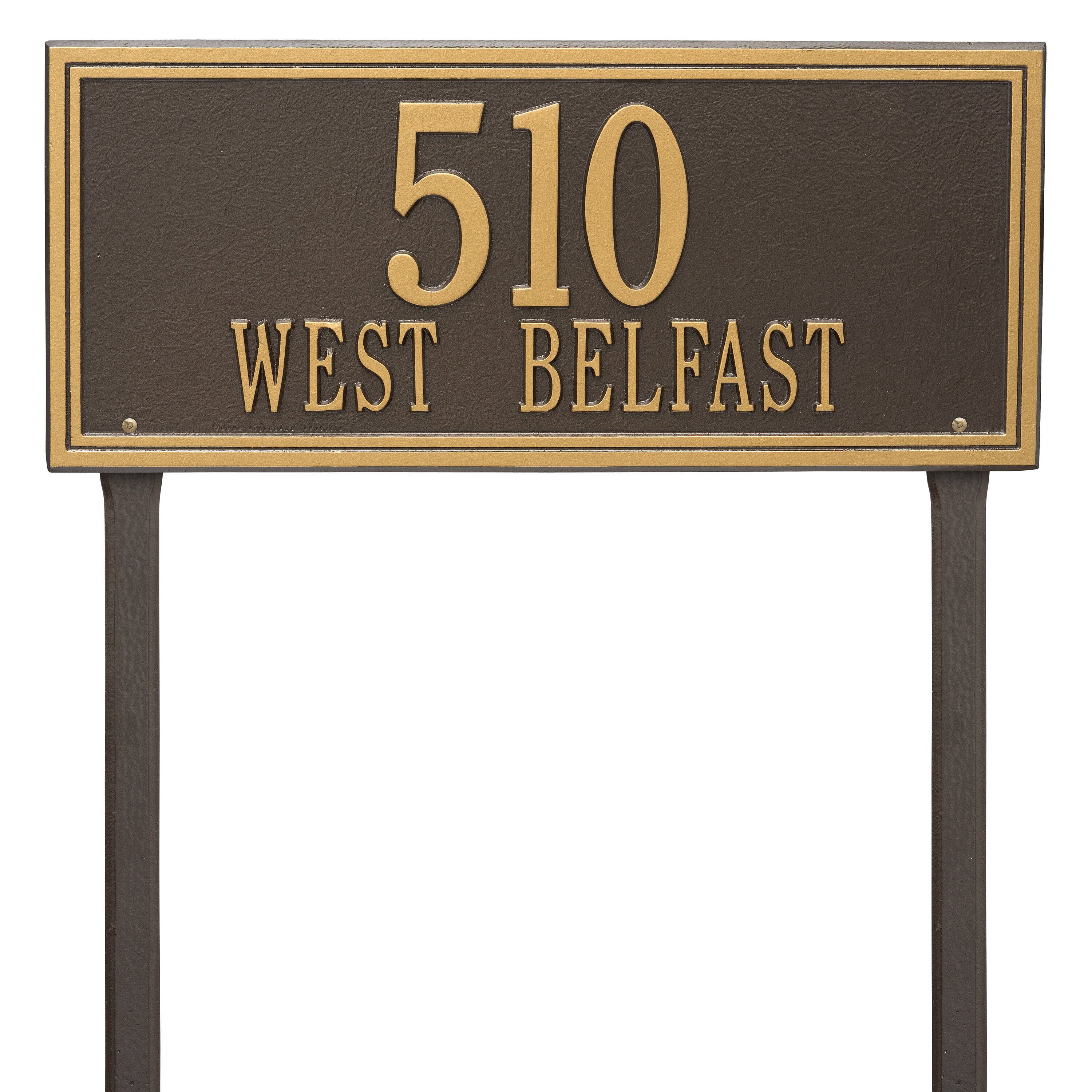 Double Line Lawn Address Plaque (Estate Size)