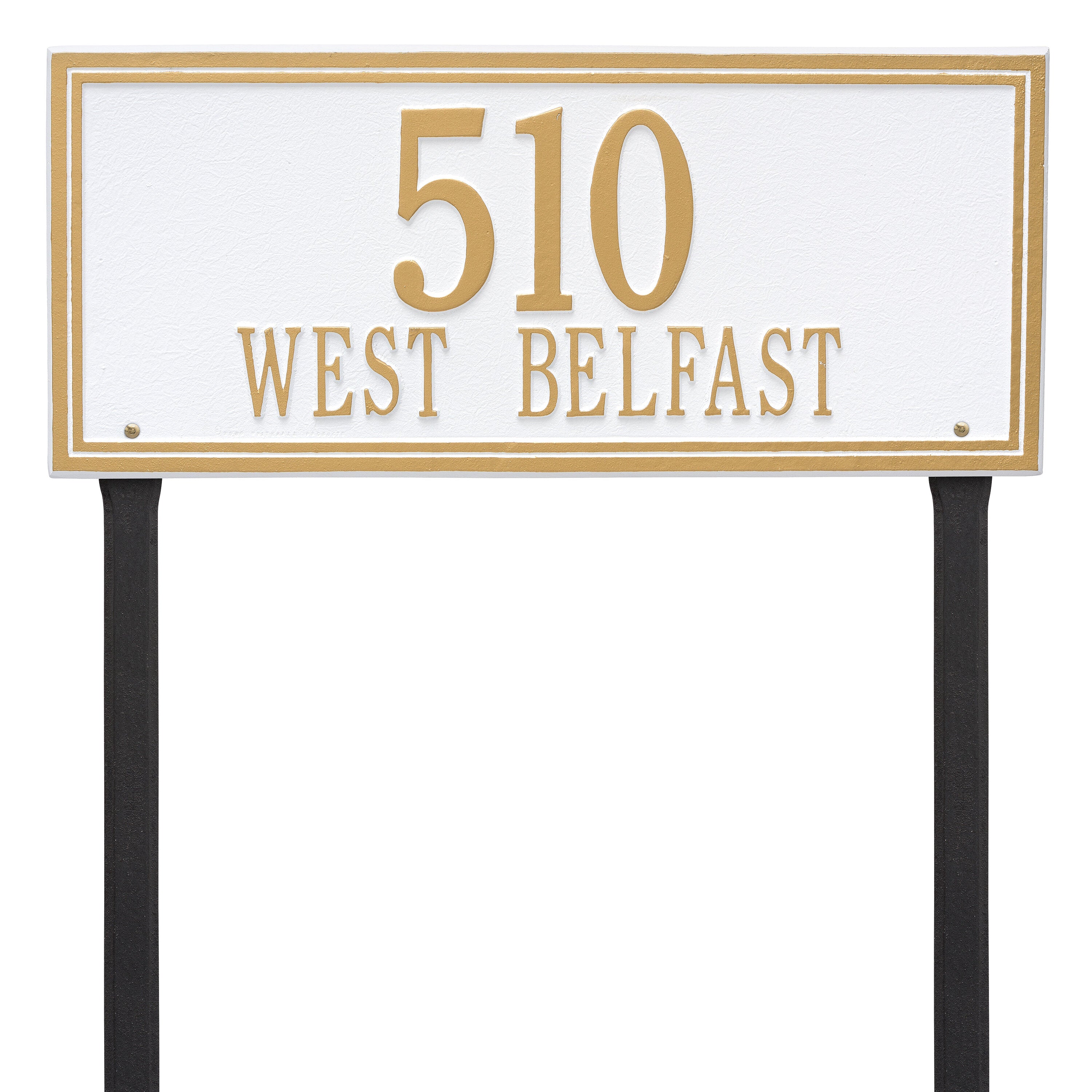 Double Line Lawn Address Plaque (Estate Size)