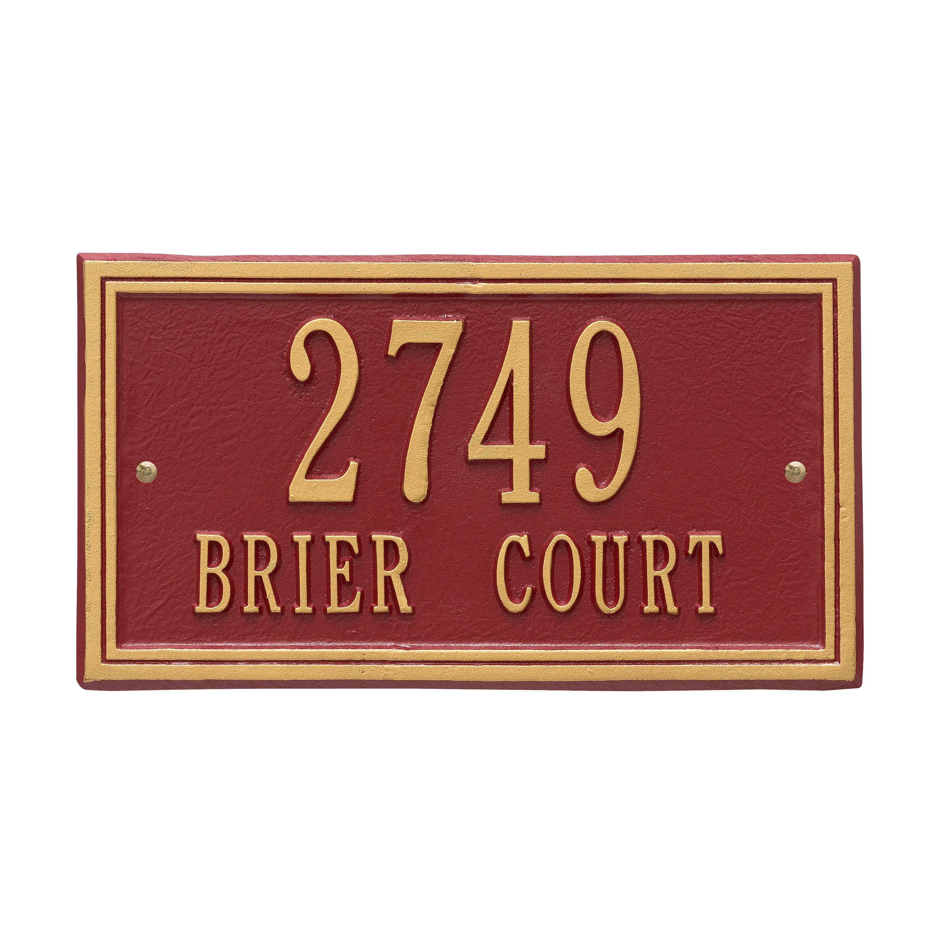 Double Line Standard Wall Address Plaque