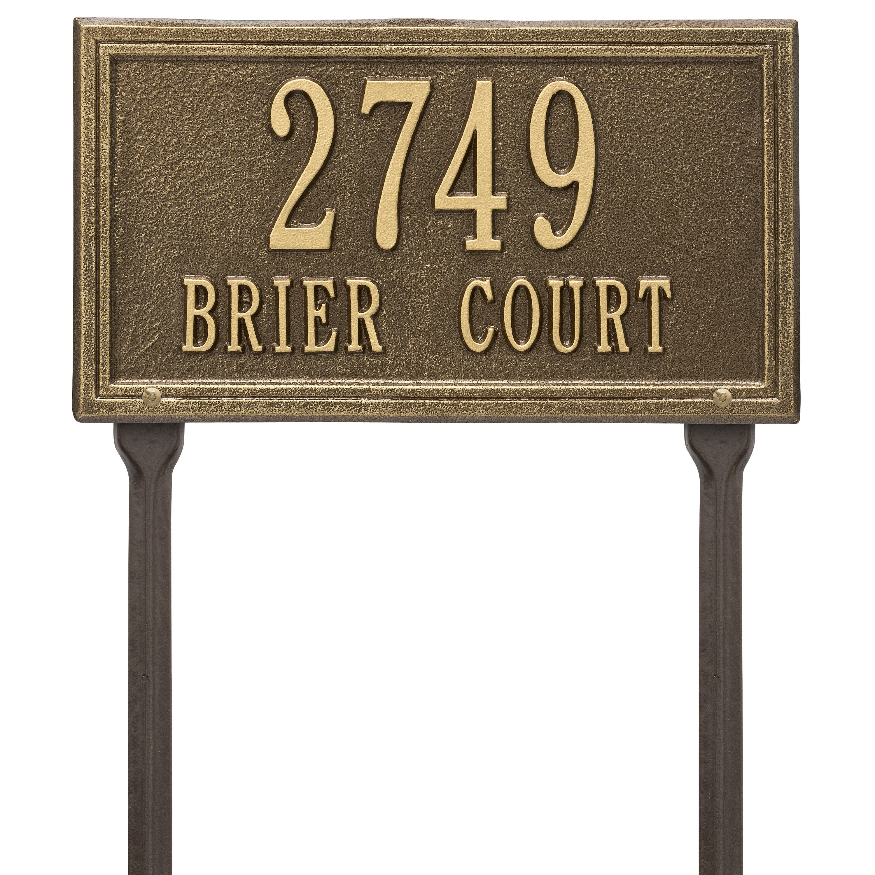 Double Line Standard Lawn Address Plaque