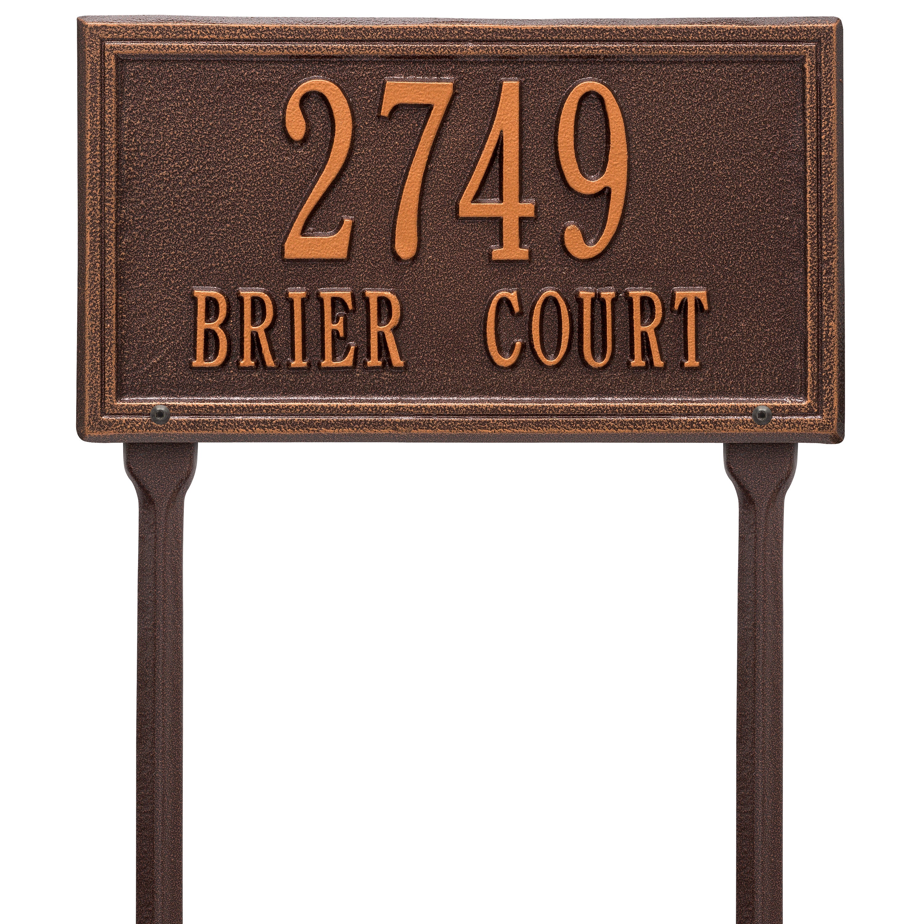 Double Line Standard Lawn Address Plaque