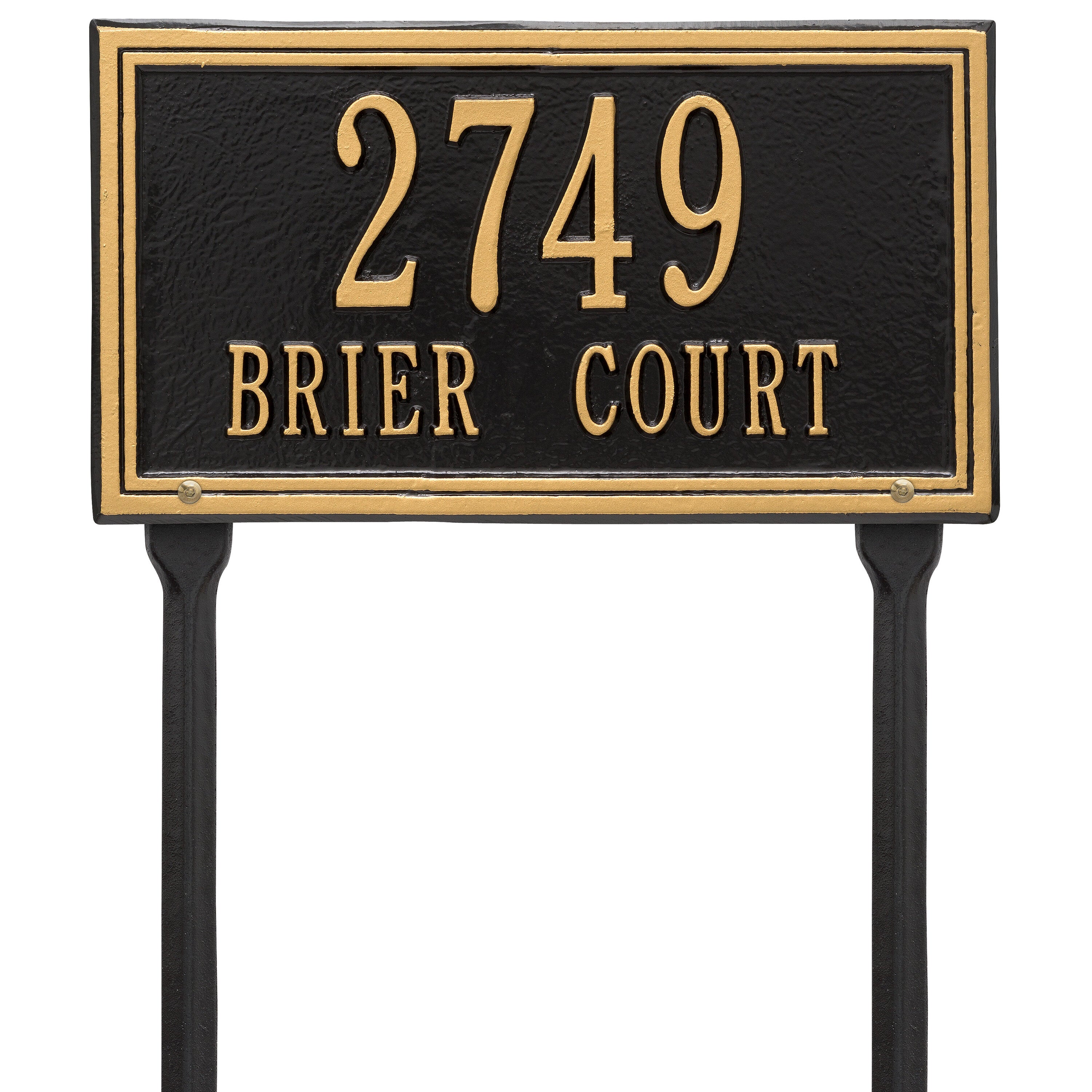 Double Line Standard Lawn Address Plaque