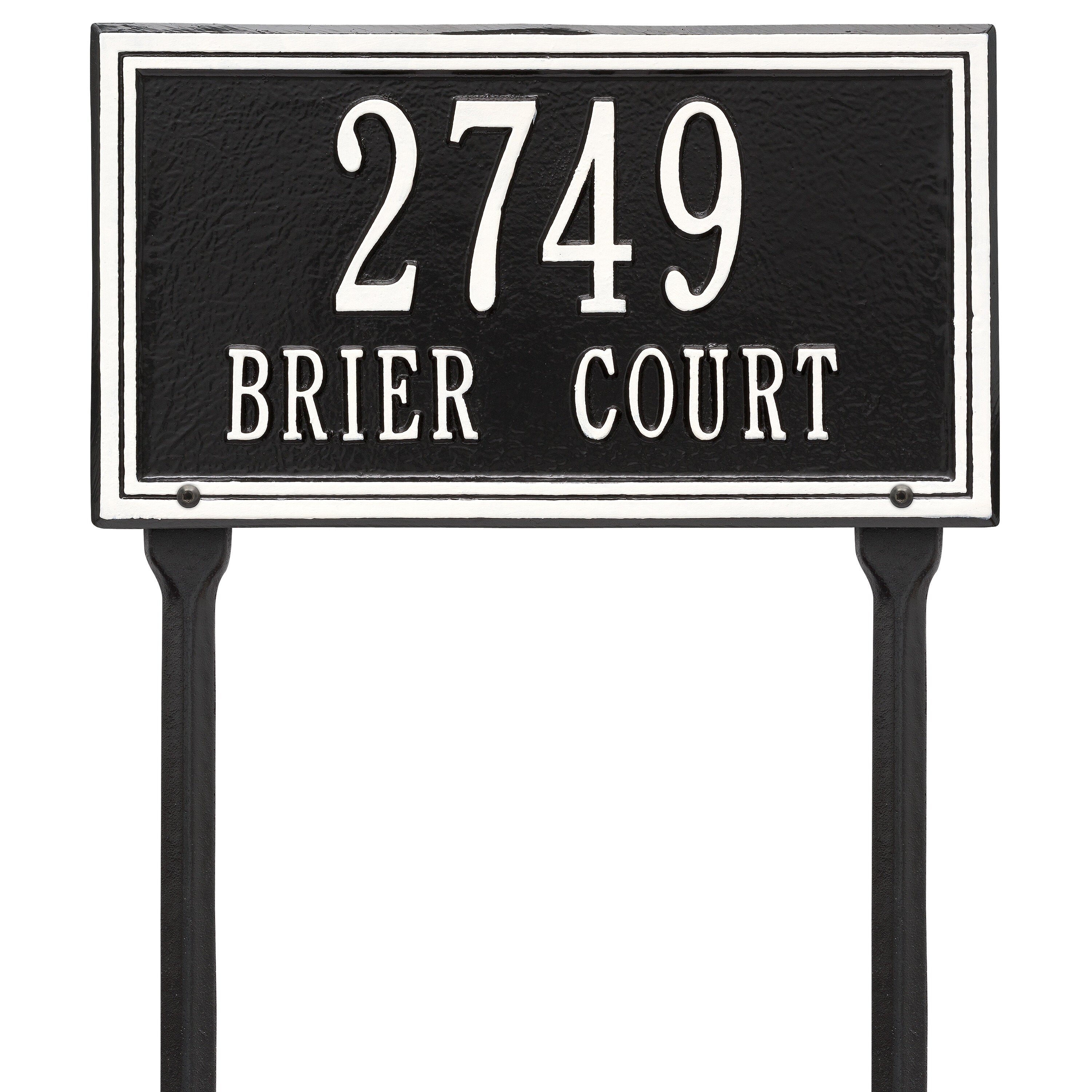 Double Line Standard Lawn Address Plaque