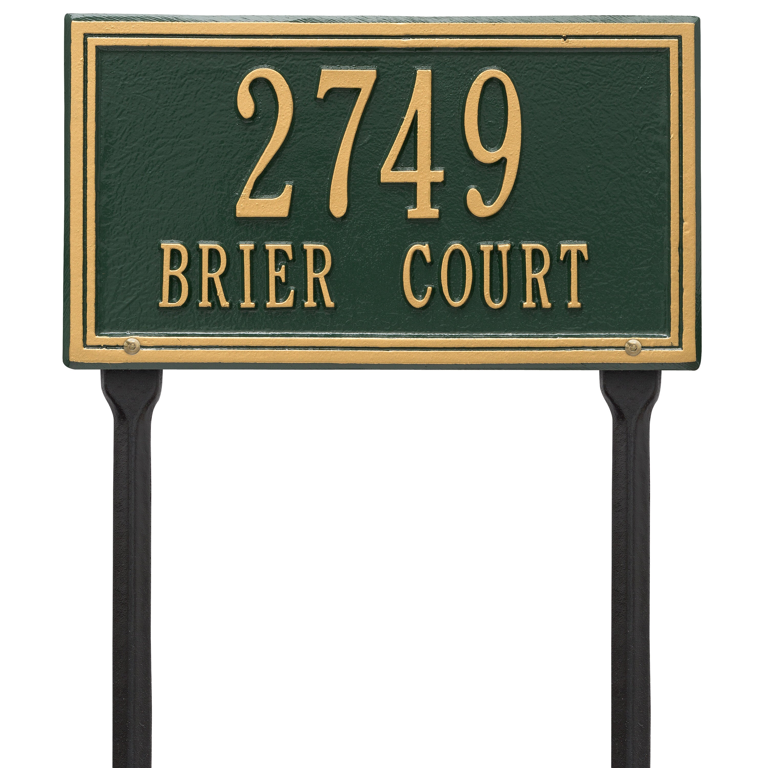 Double Line Standard Lawn Address Plaque