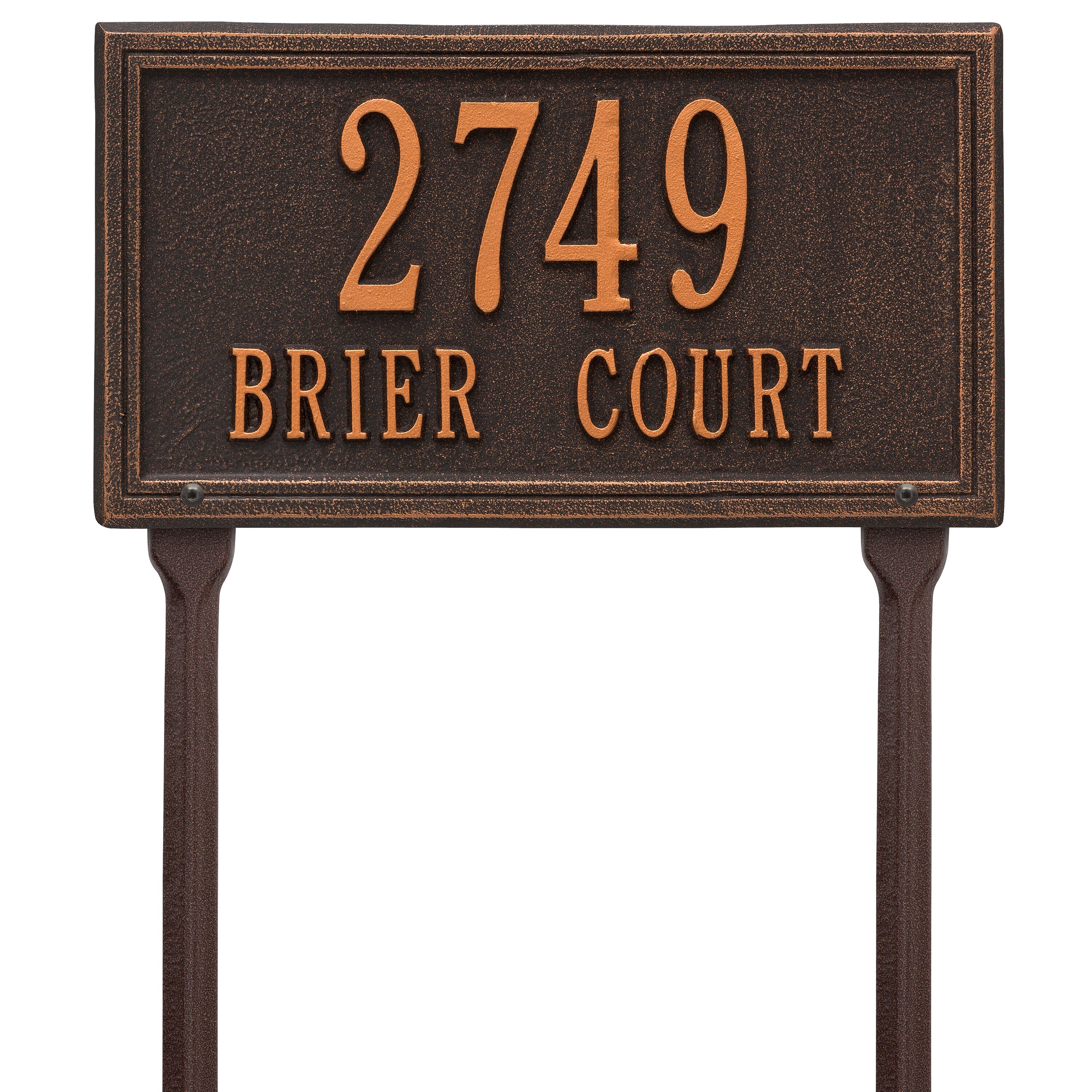 Double Line Standard Lawn Address Plaque