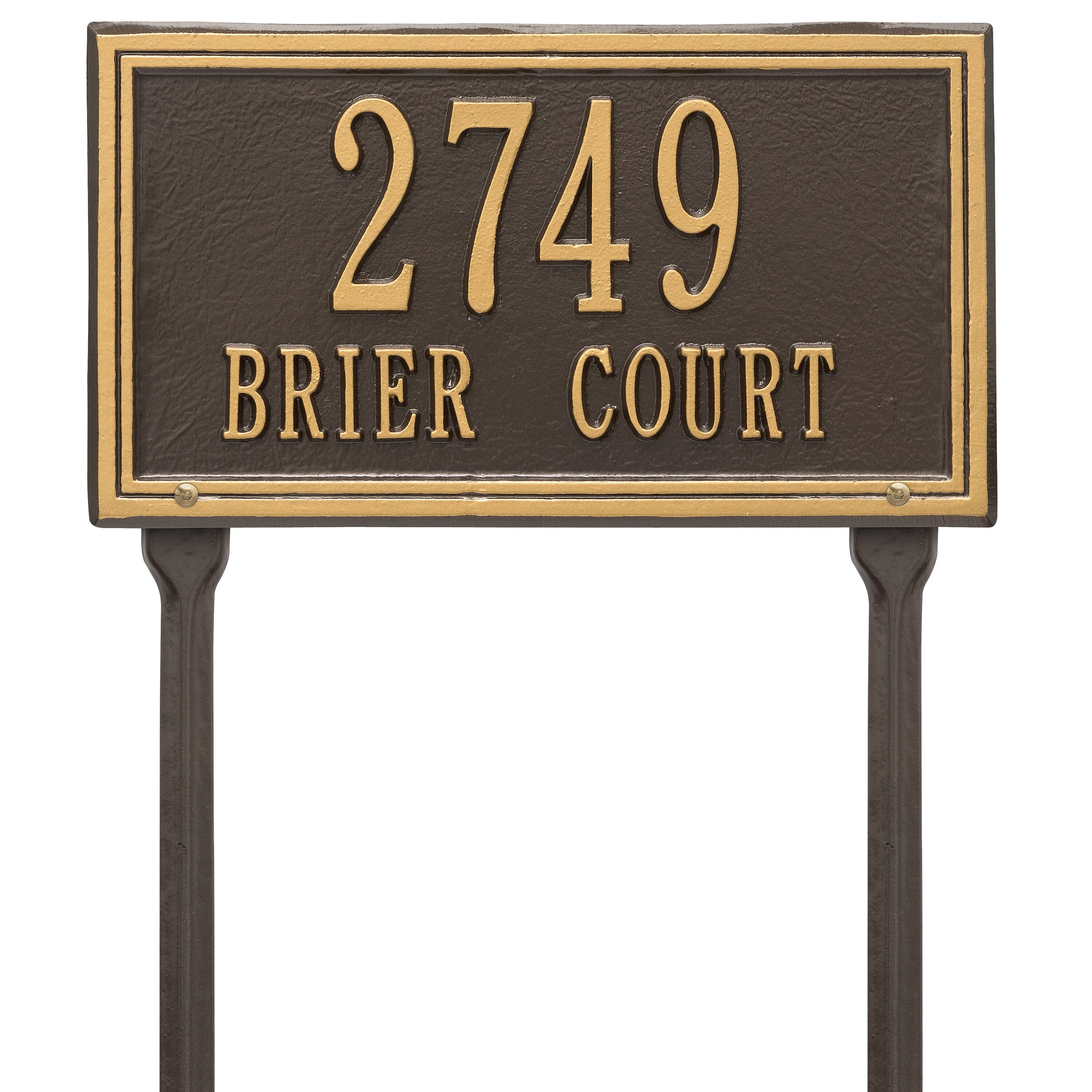 Double Line Standard Lawn Address Plaque