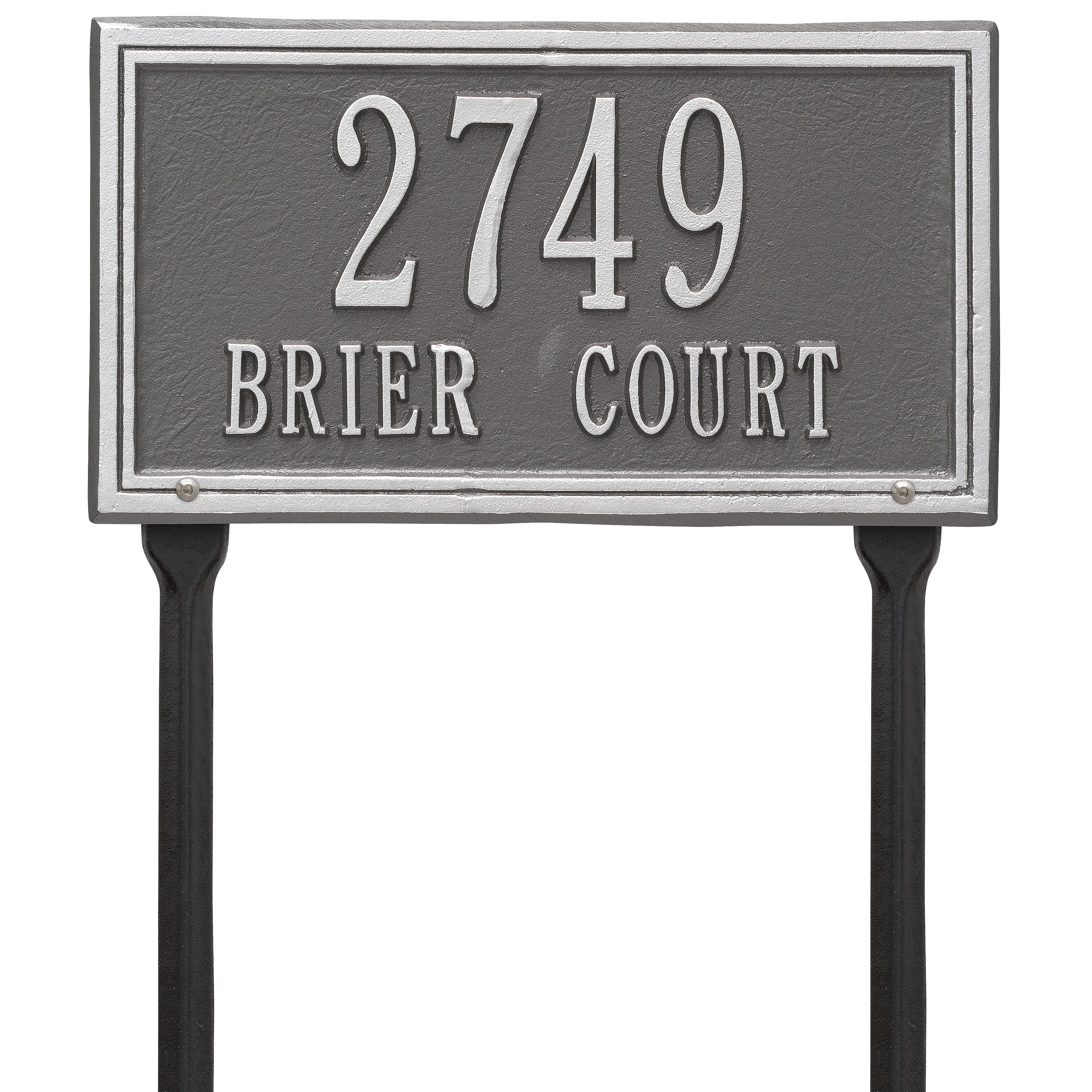 Double Line Standard Lawn Address Plaque