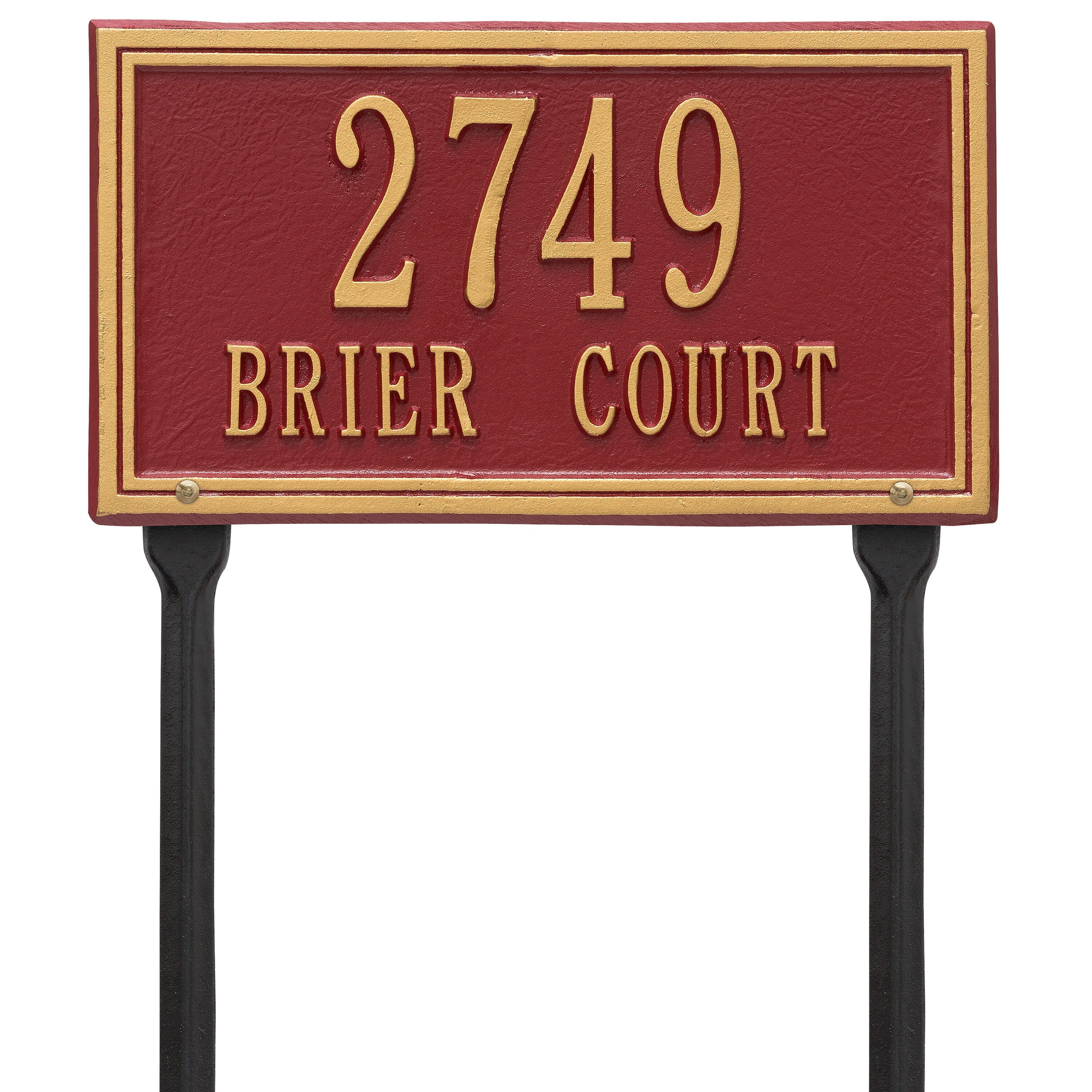 Double Line Standard Lawn Address Plaque