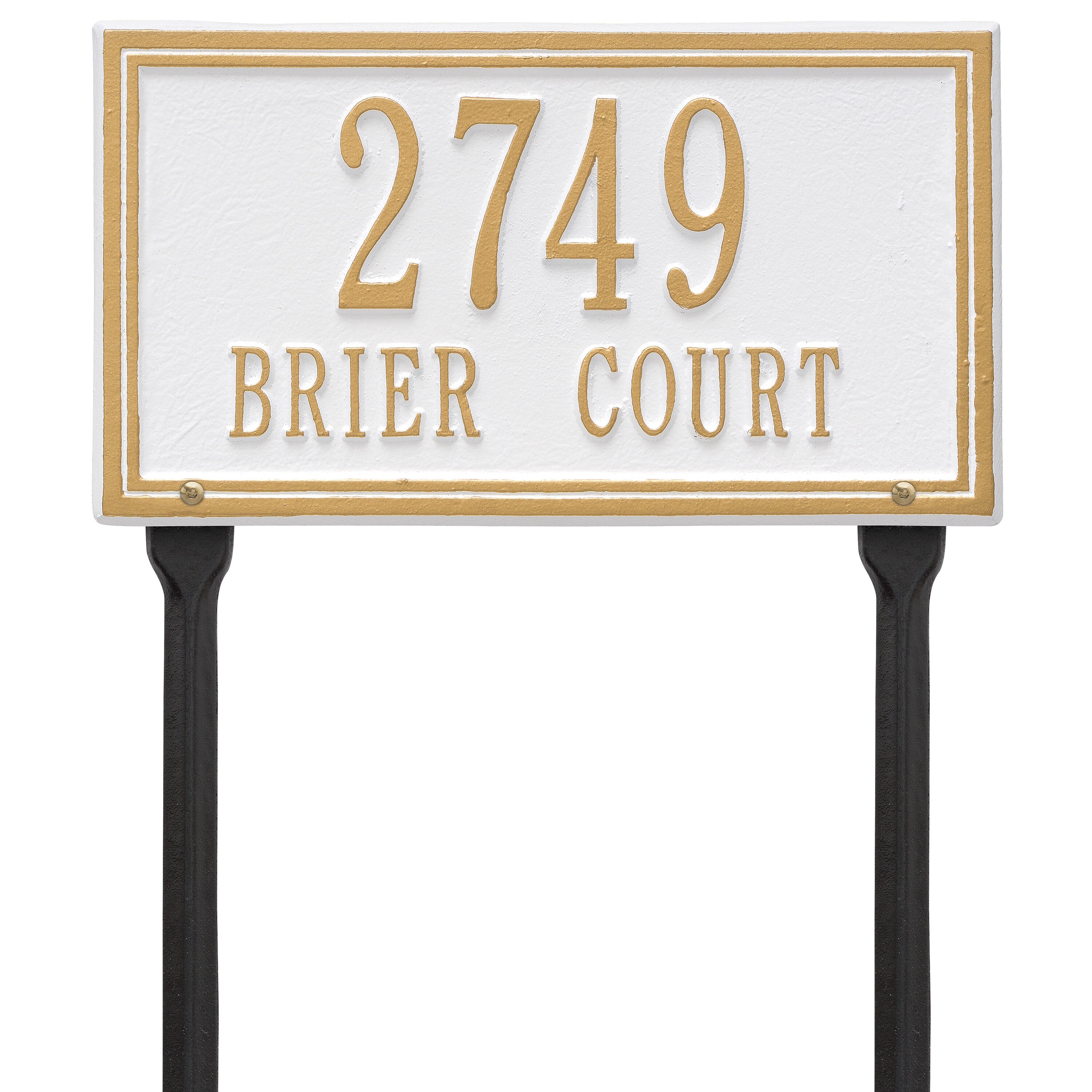 Double Line Standard Lawn Address Plaque