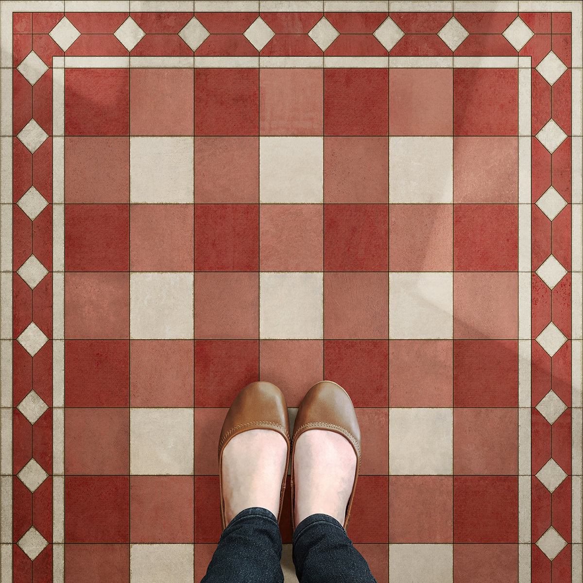 Williamsburg - Gingham Tile - Red