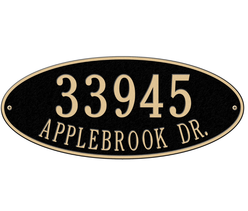 Madison Oval Wall Address Plaque (Estate Size) 