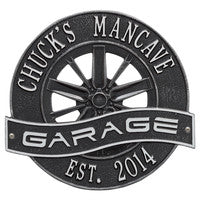 Racing Wheel Garage Plaque